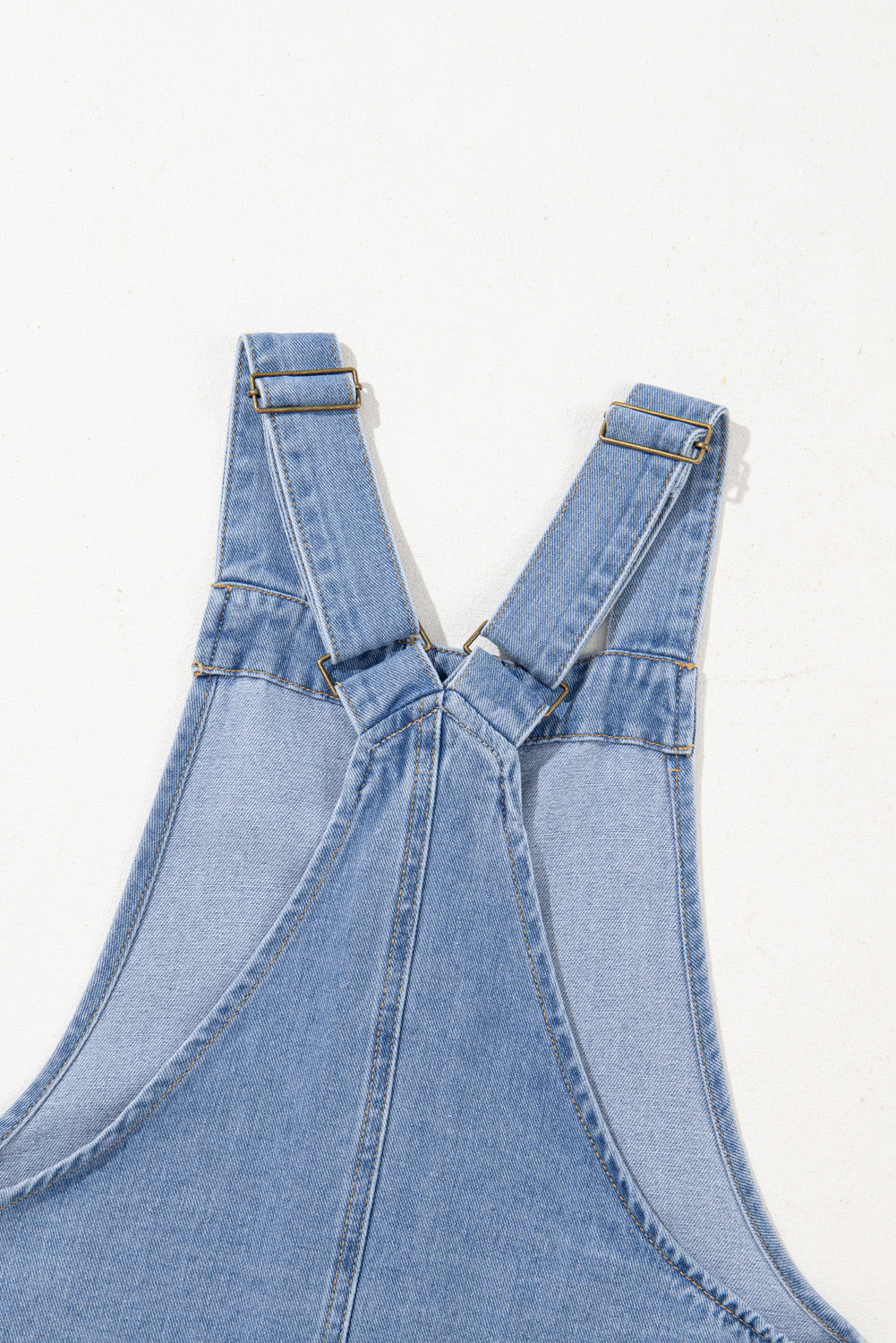 Dusk Blue Wide Strap Button Front Pocketed Denim Mini Dress