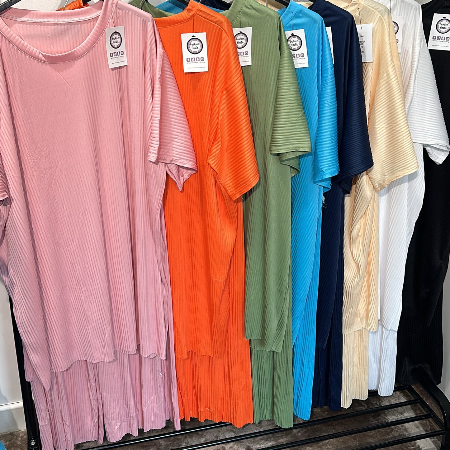 1564 - Plisse Short Sleeve Lounge Set