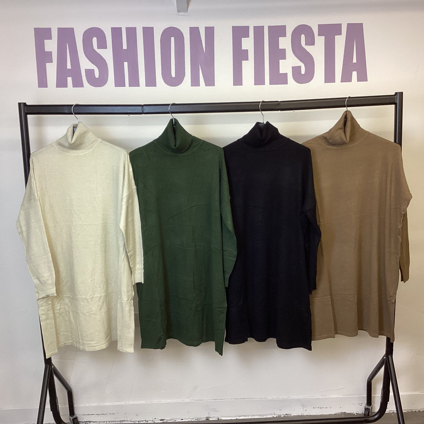 1857 - Turtle neck Long Oversized Jumper