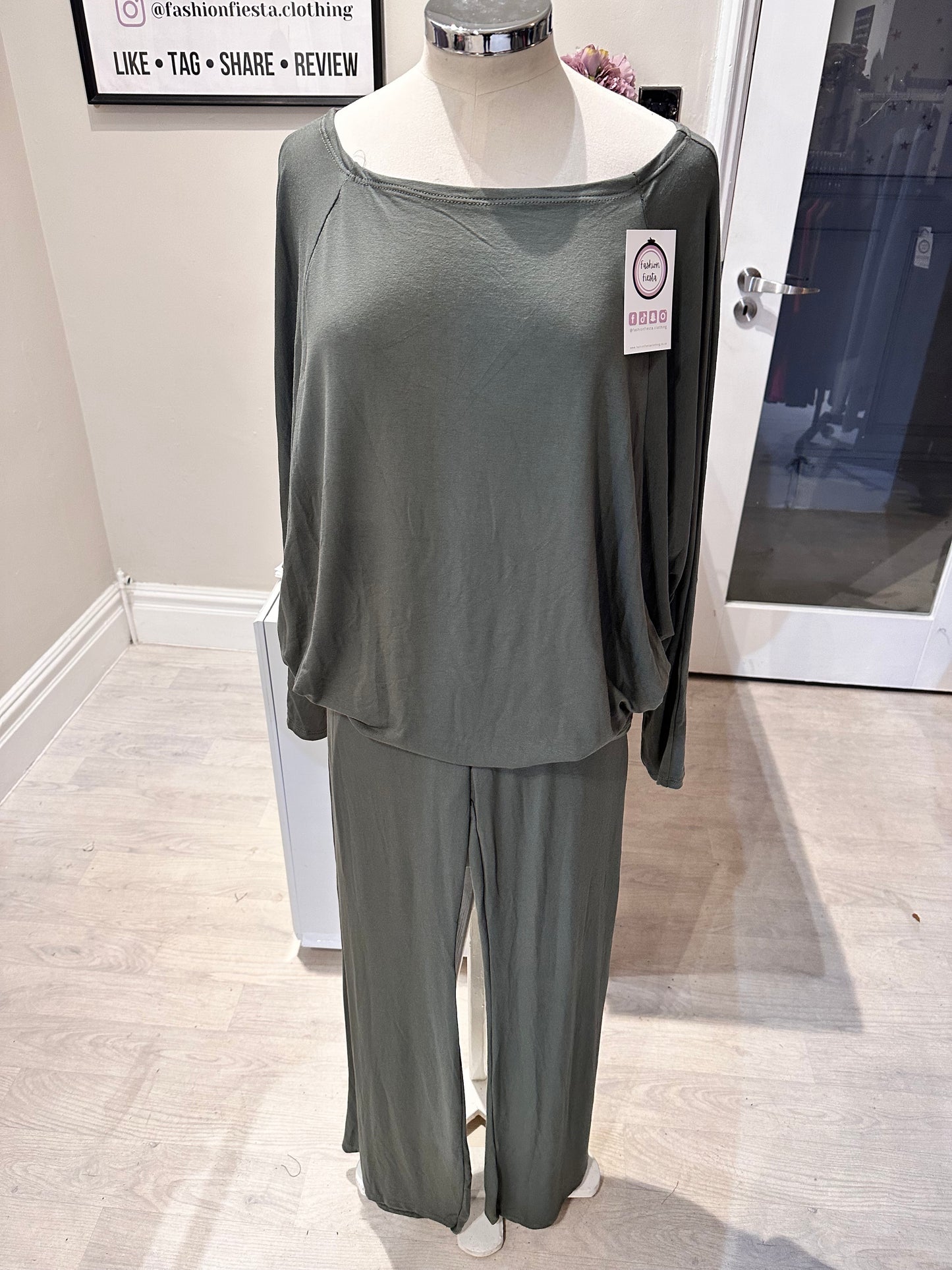 1411 - JERSEY LOOSE SHOULDER LOUNGE SET