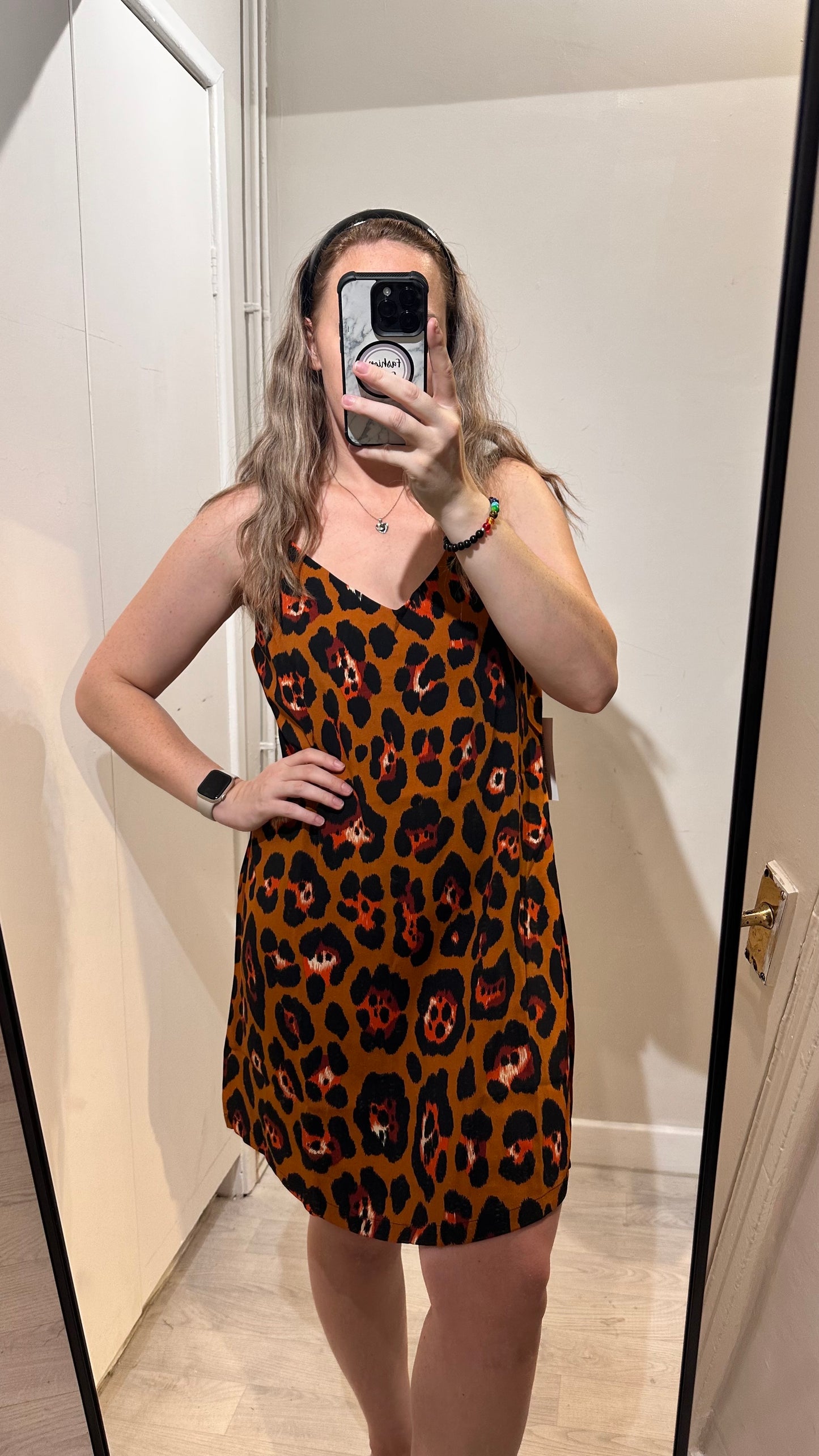 1364 - RUST LEOPARD WRAP DRESS