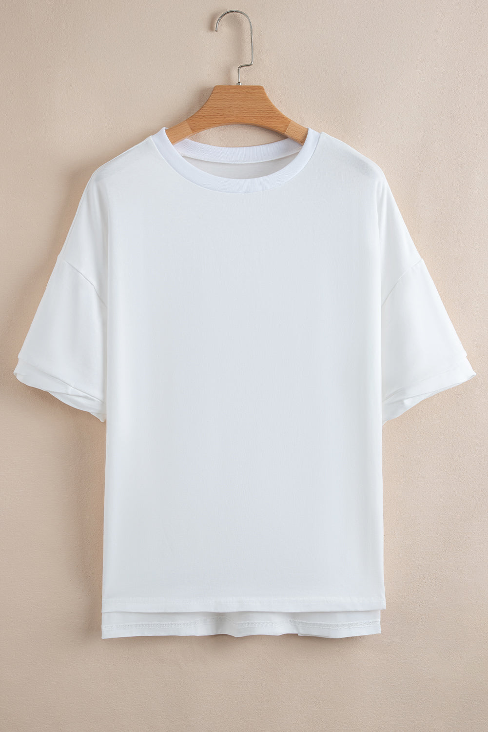 Myosotis Loose Half Sleeve Hi Low Hem T Shirt