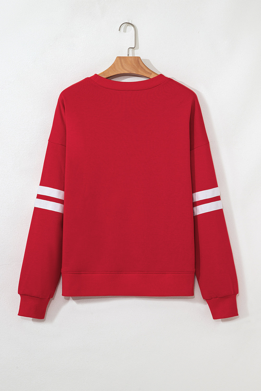 Black Varsity Striped Detail Drop Shoulder Oversized Sweatshirt
