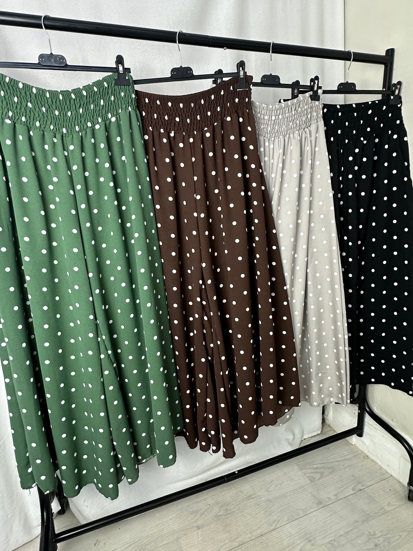 Polka Dot Wide Leg Palazzo Trousers