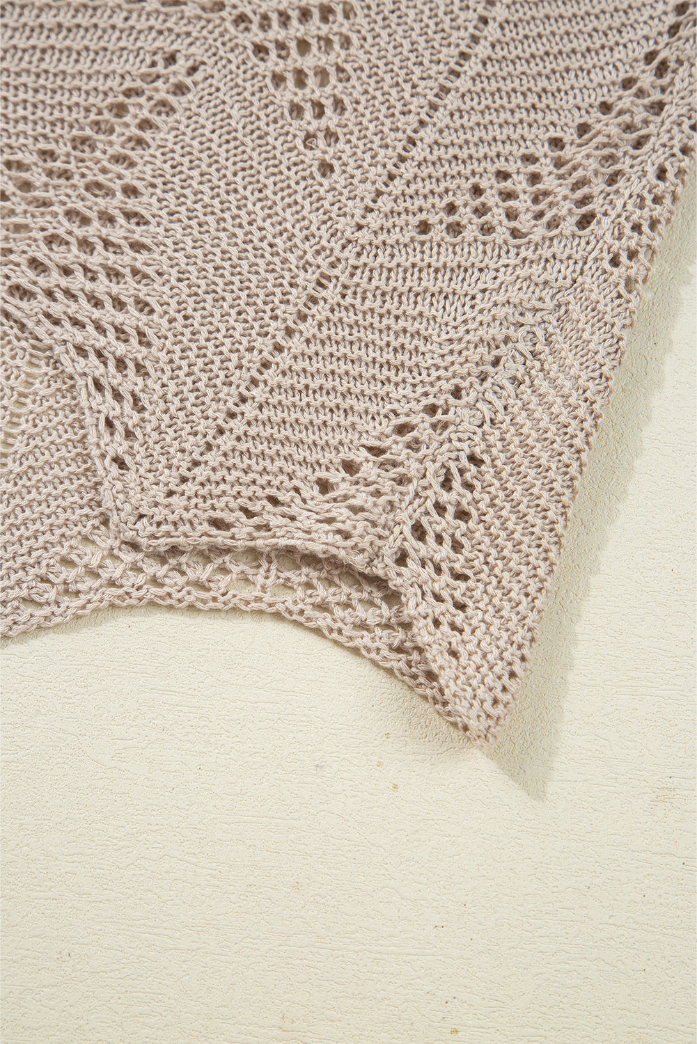 Seagrass Hollow Out Knit 7/8 Sleeve Casual Sweater