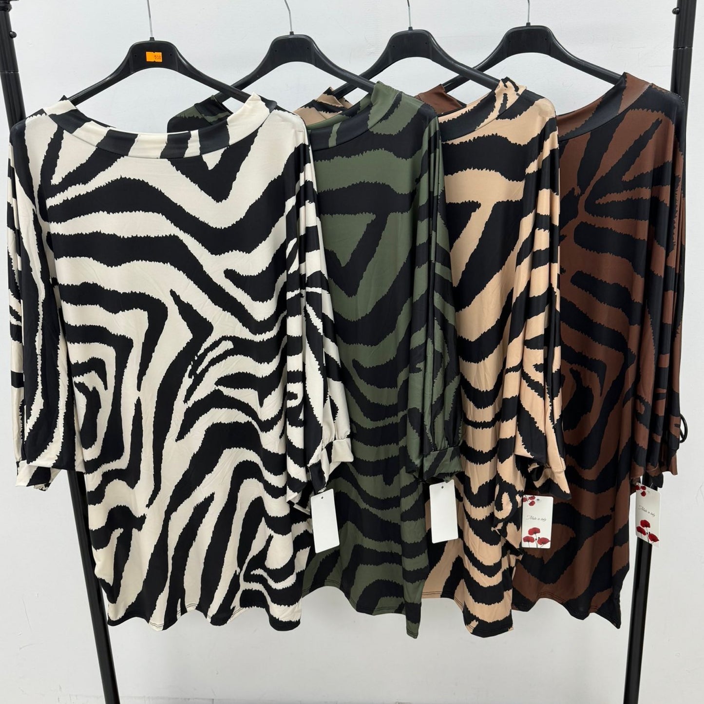 1453 - ZEBRA PRINT BATWING TUNIC