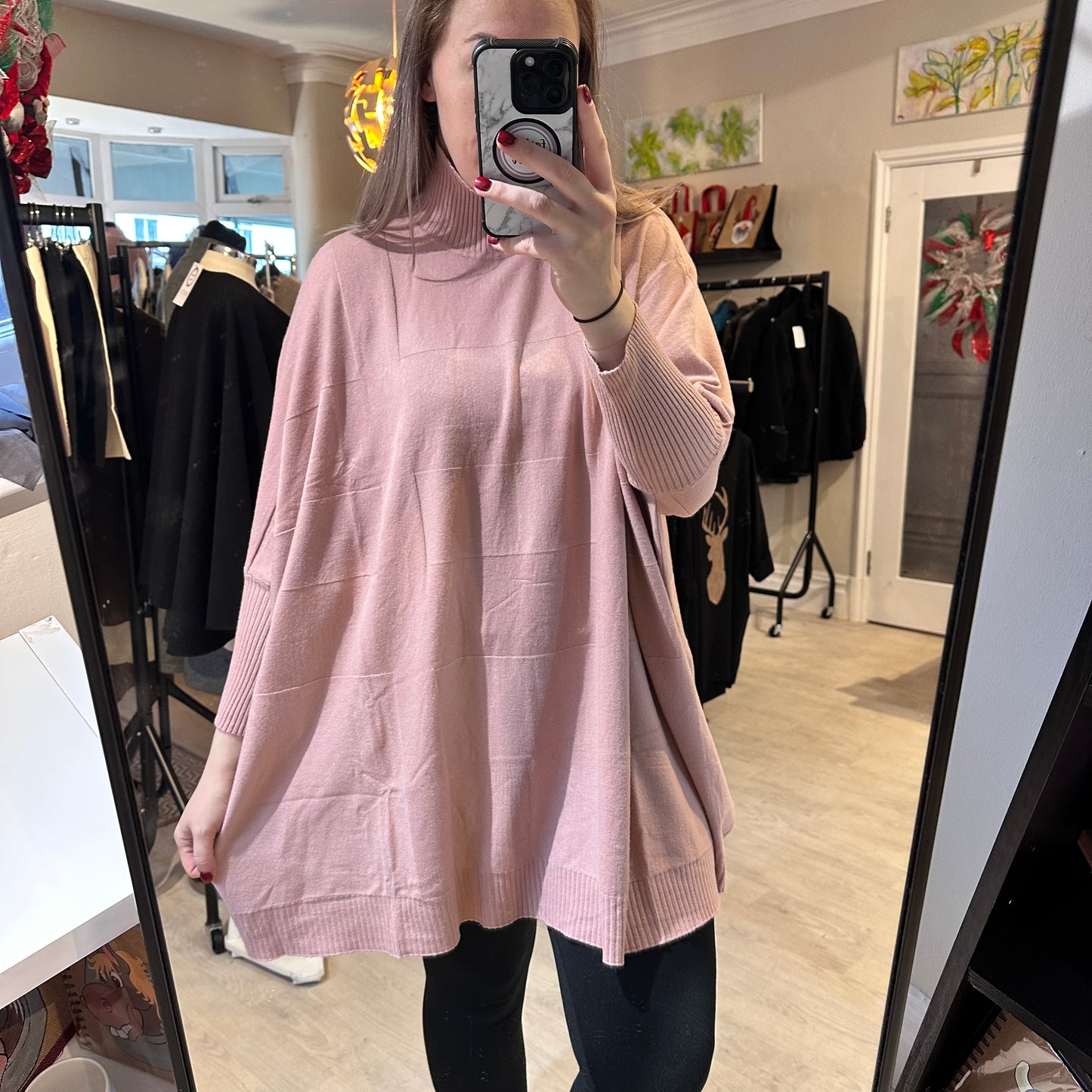 1460 - HIGH NECK RIBBED SLEEVE PATTERN JUMPER