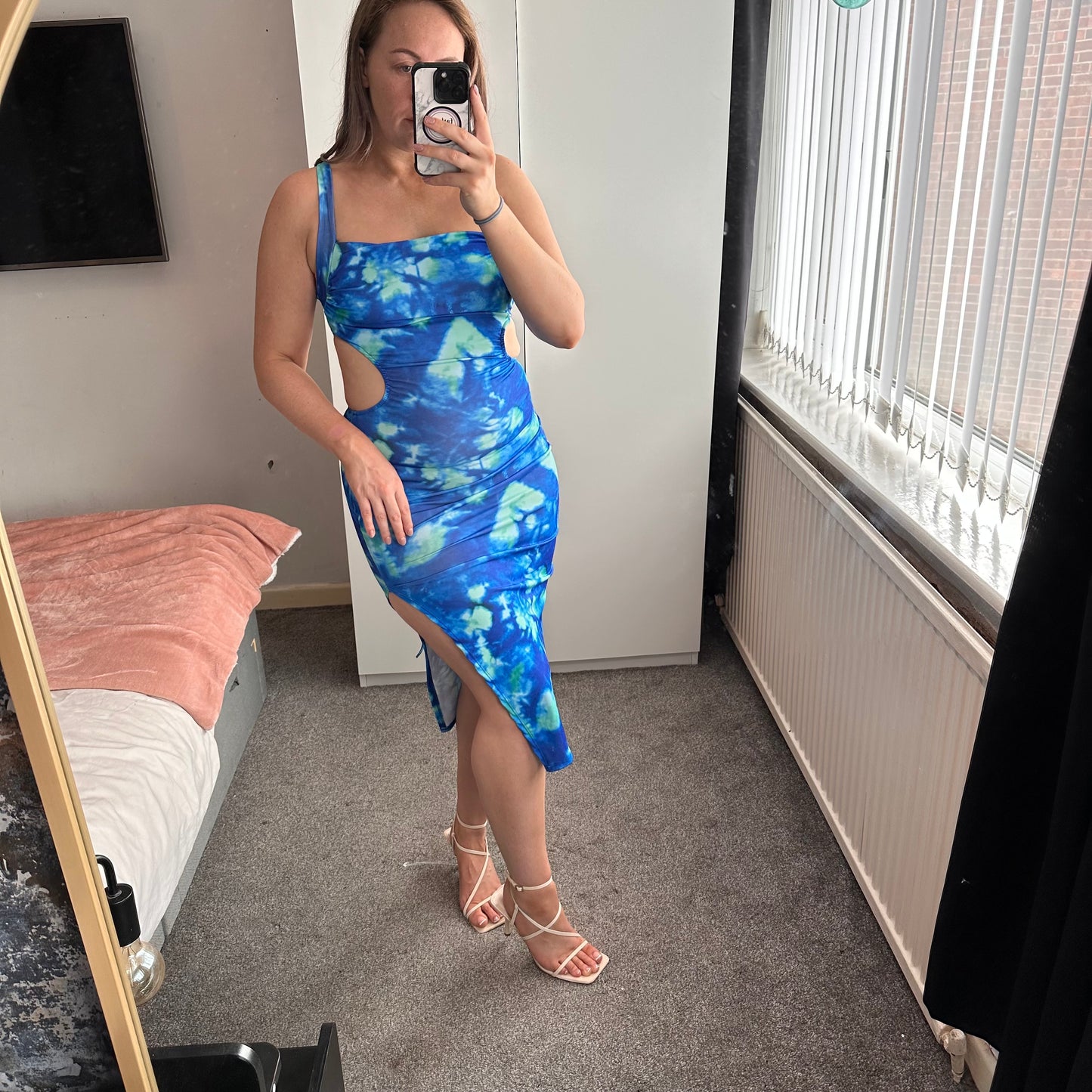 1604 - Backless Midi Split Dress