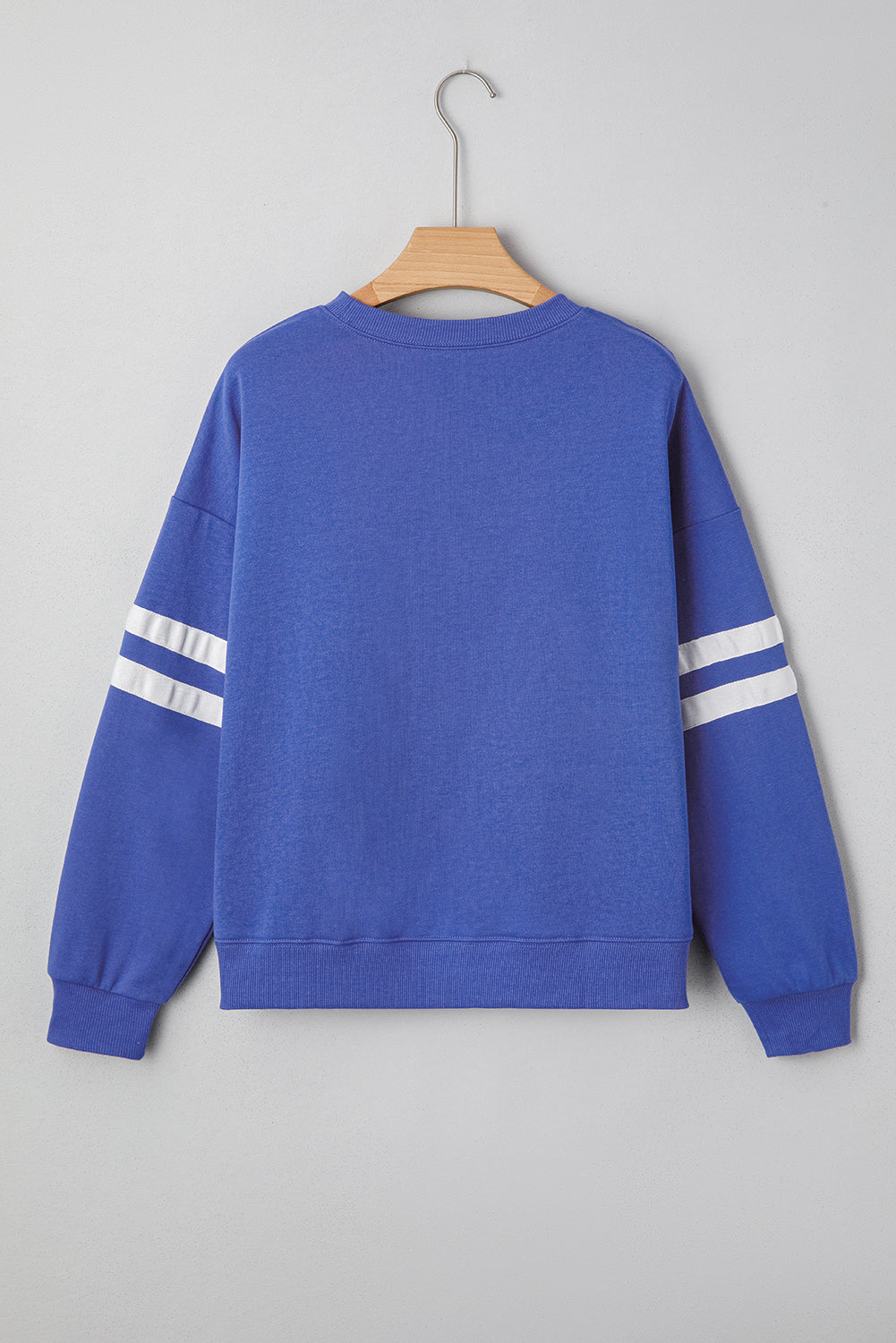 Red Dahlia Varsity Striped Detail Drop Shoulder Oversized Sweatshirt