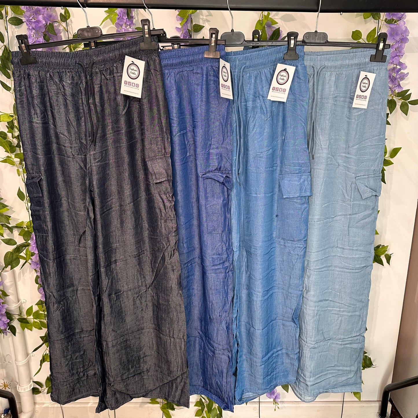 1670 - Soft Feel Pocket Denim Relax Fit Cargo
