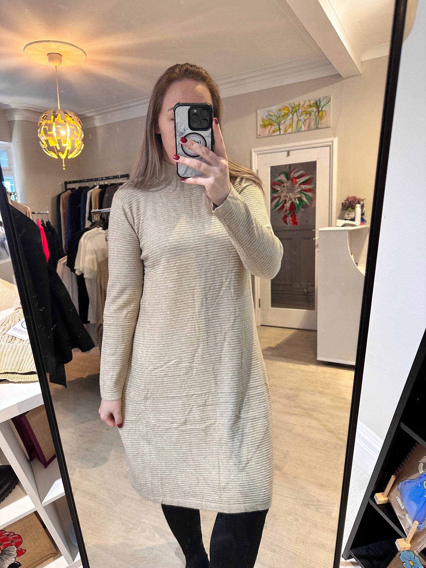 1458 - HIGH NECK LONG SLEEVE DRESS