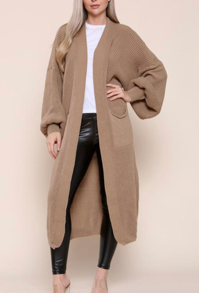 1035 - Balloon Sleeve Cardigan (12 COLOURS)