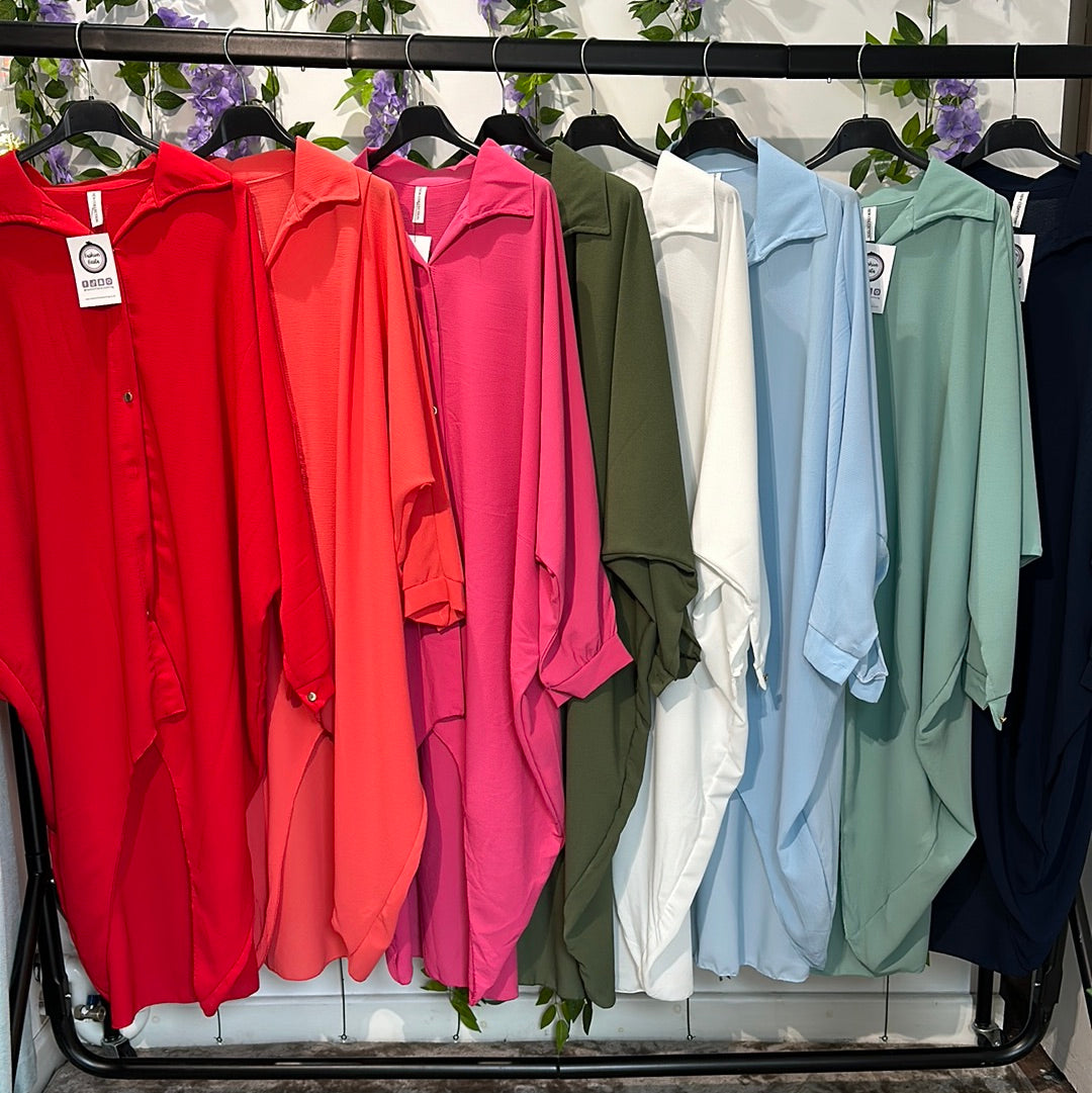 1162 - OVERSIZED SHIRT (11 COLOURS)