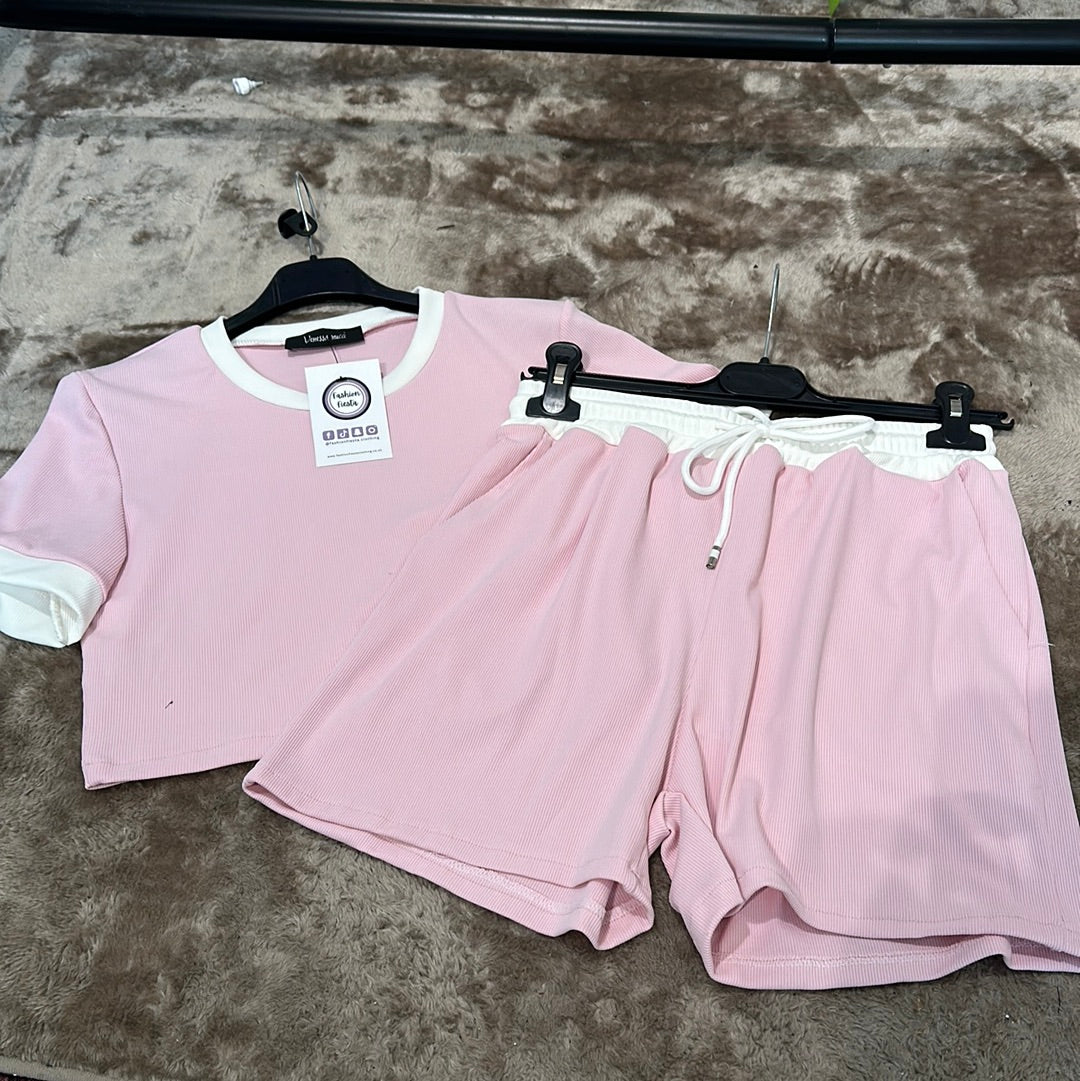 1681 - Ribbed Short Set