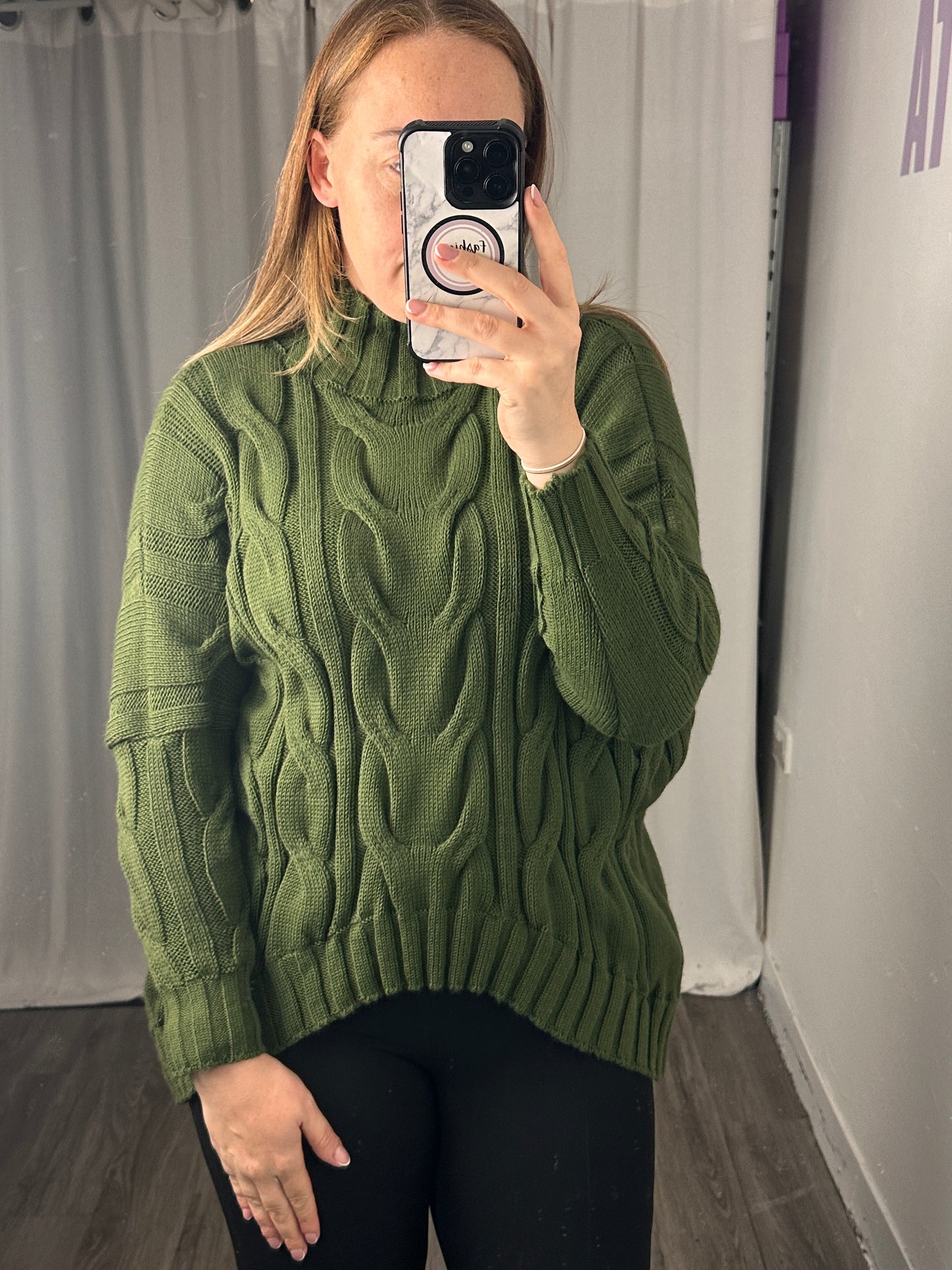 1986 - Chunky Knit High Neck Long Sleeve Jumper - Longer at the back