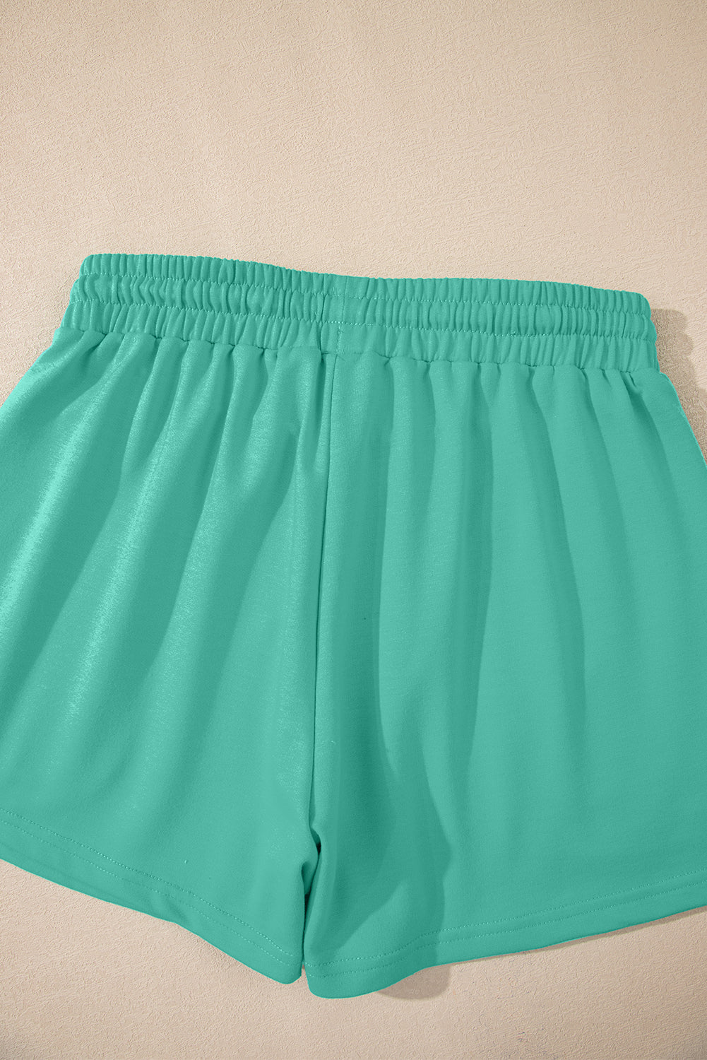 Bonbon Solid Loose V Neck Half Sleeve Tee and Shorts