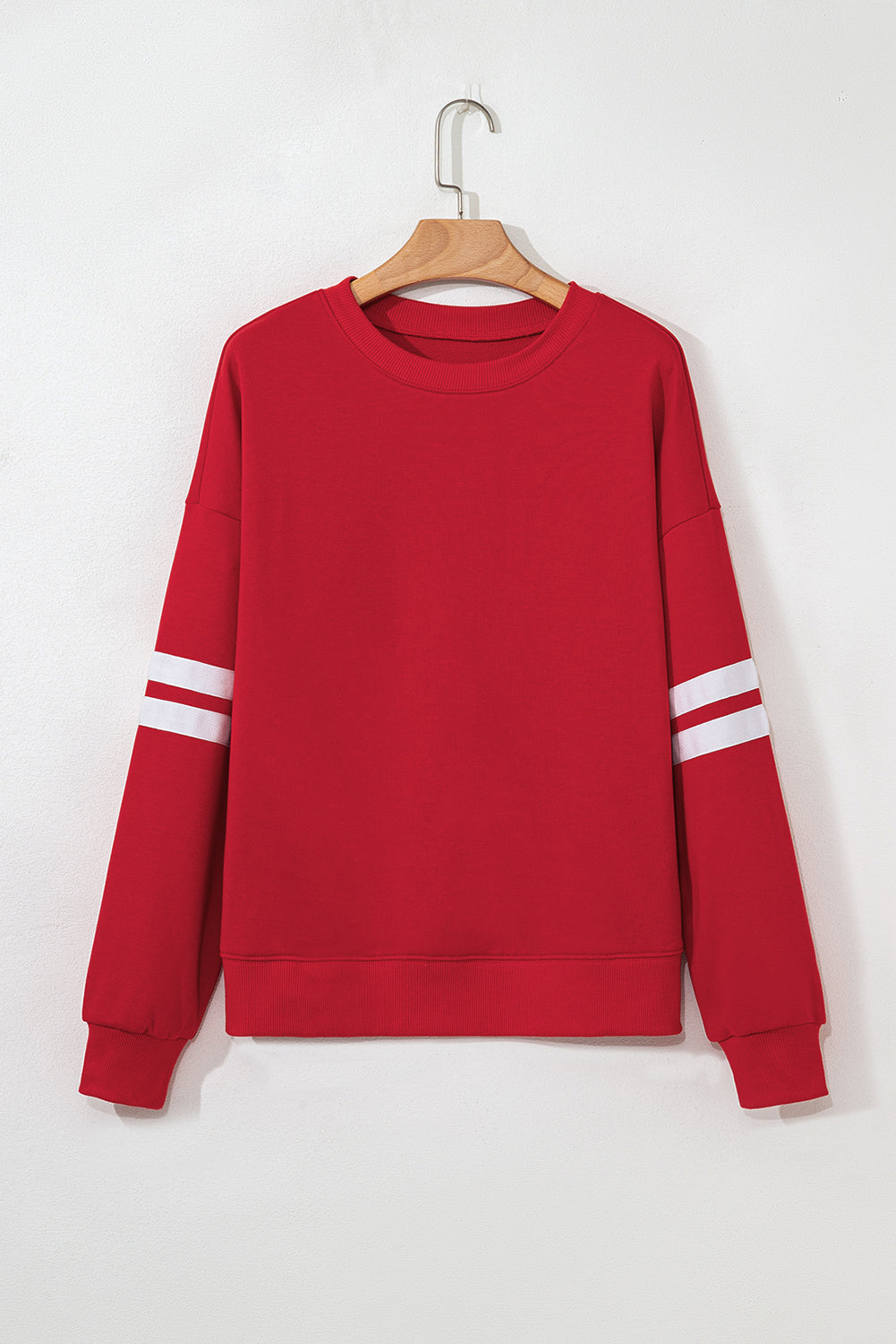 Black Varsity Striped Detail Drop Shoulder Oversized Sweatshirt