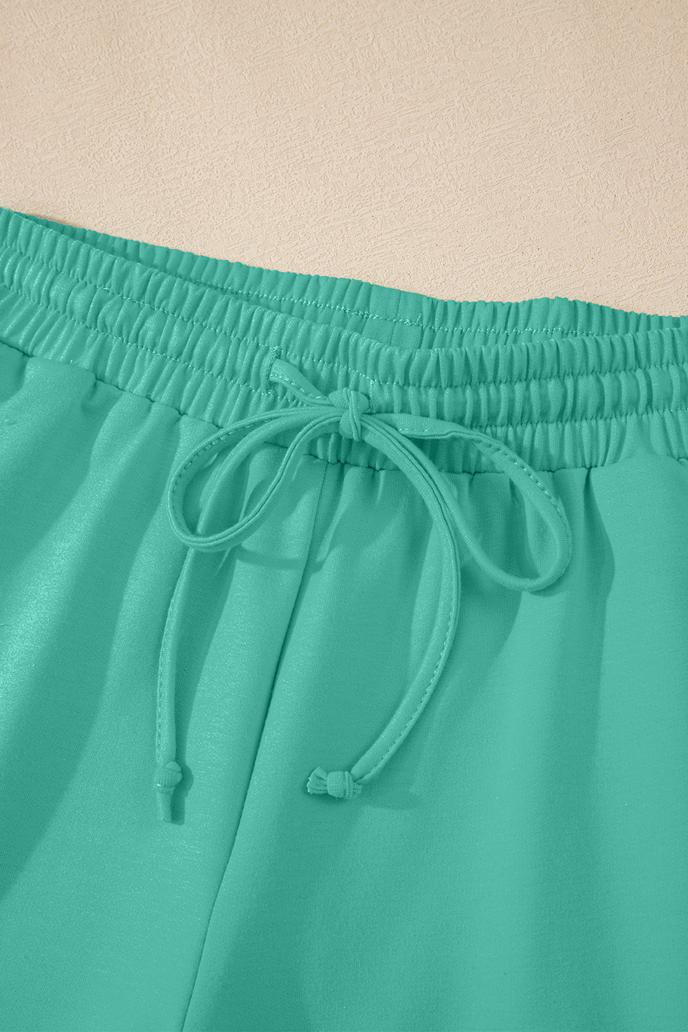 Bonbon Solid Loose V Neck Half Sleeve Tee and Shorts