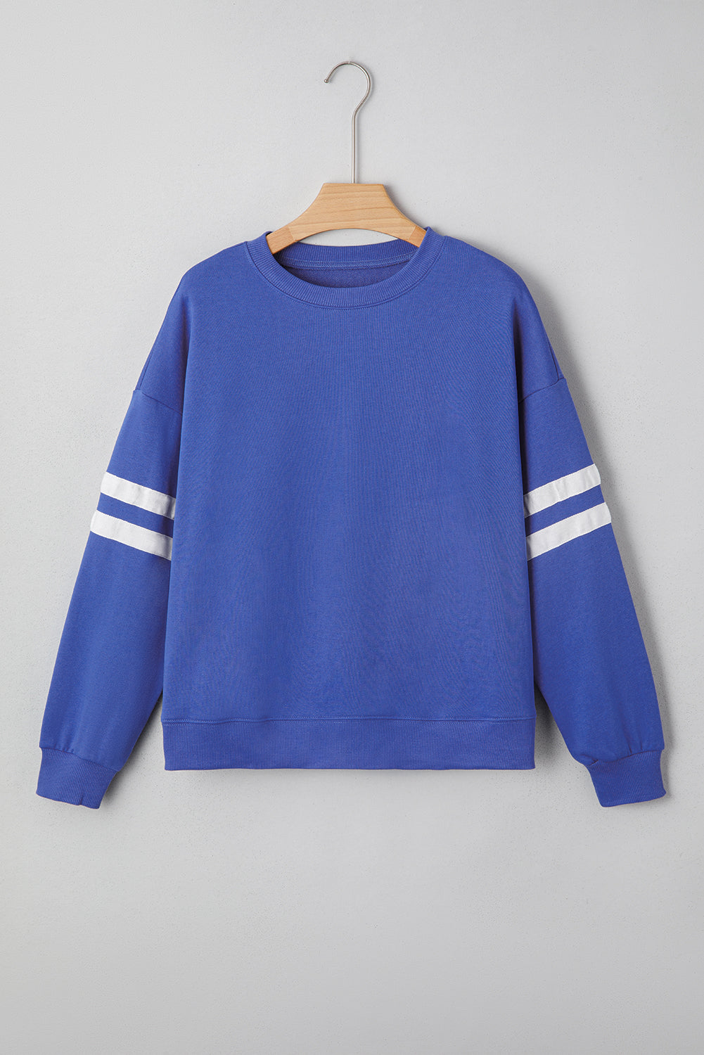 Red Dahlia Varsity Striped Detail Drop Shoulder Oversized Sweatshirt