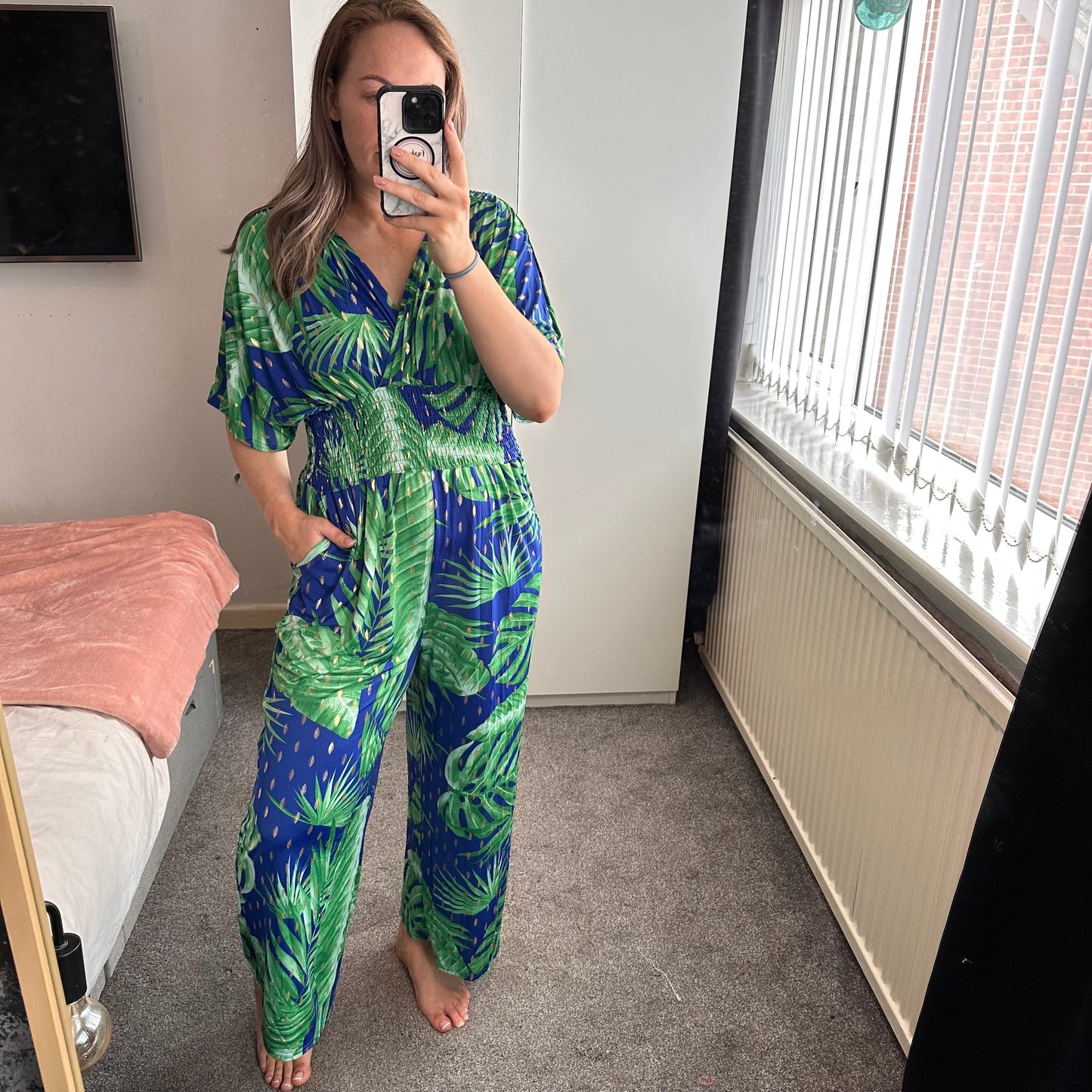 1608 - Leaf Pattern Magic Jumpsuit