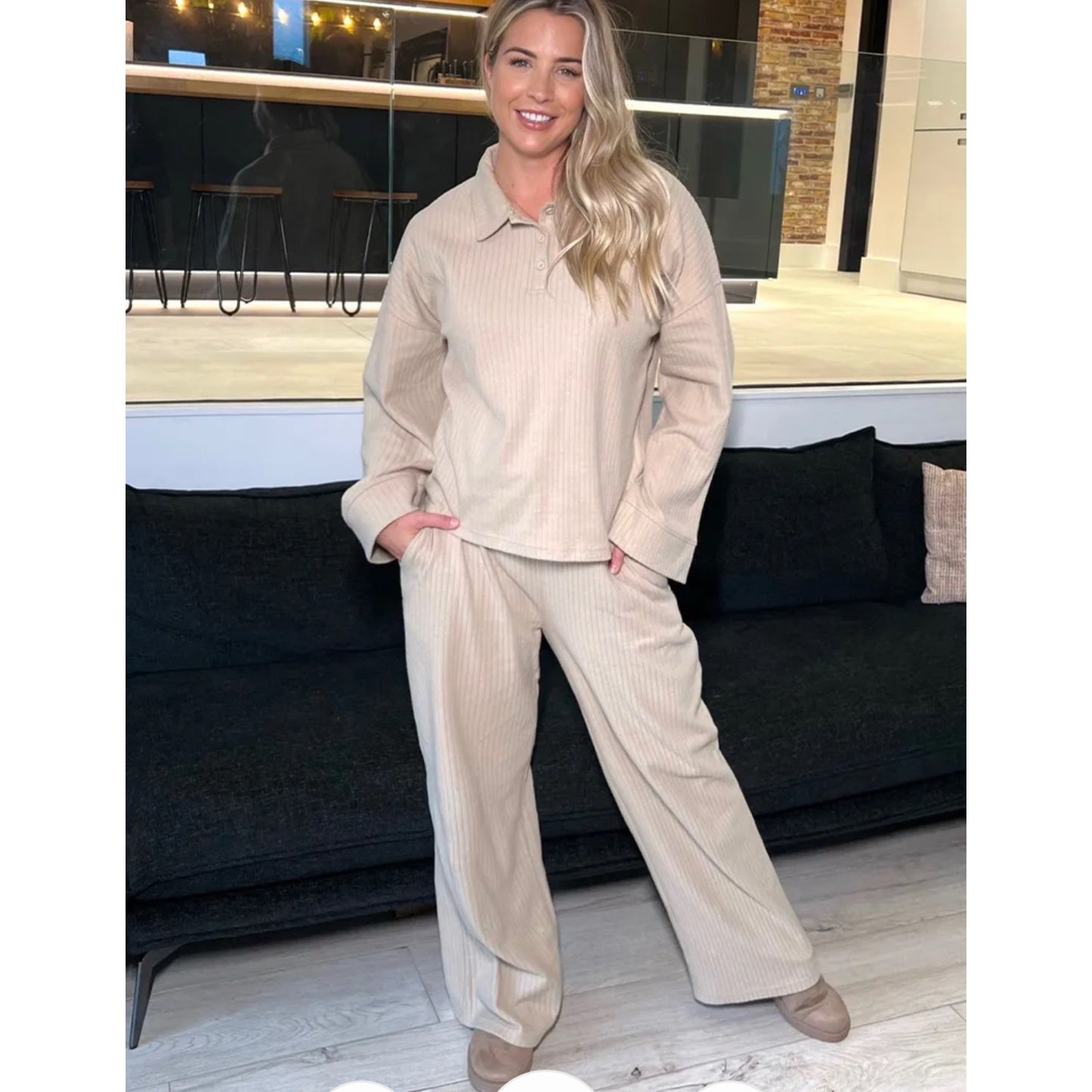 B1008 - ITS Oatmeal Ribbed Set