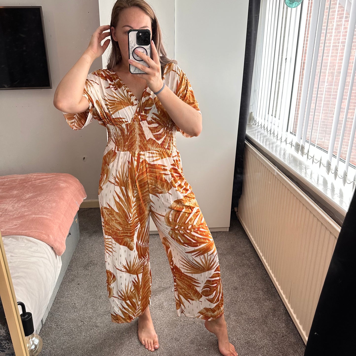 1608 - Leaf Pattern Magic Jumpsuit