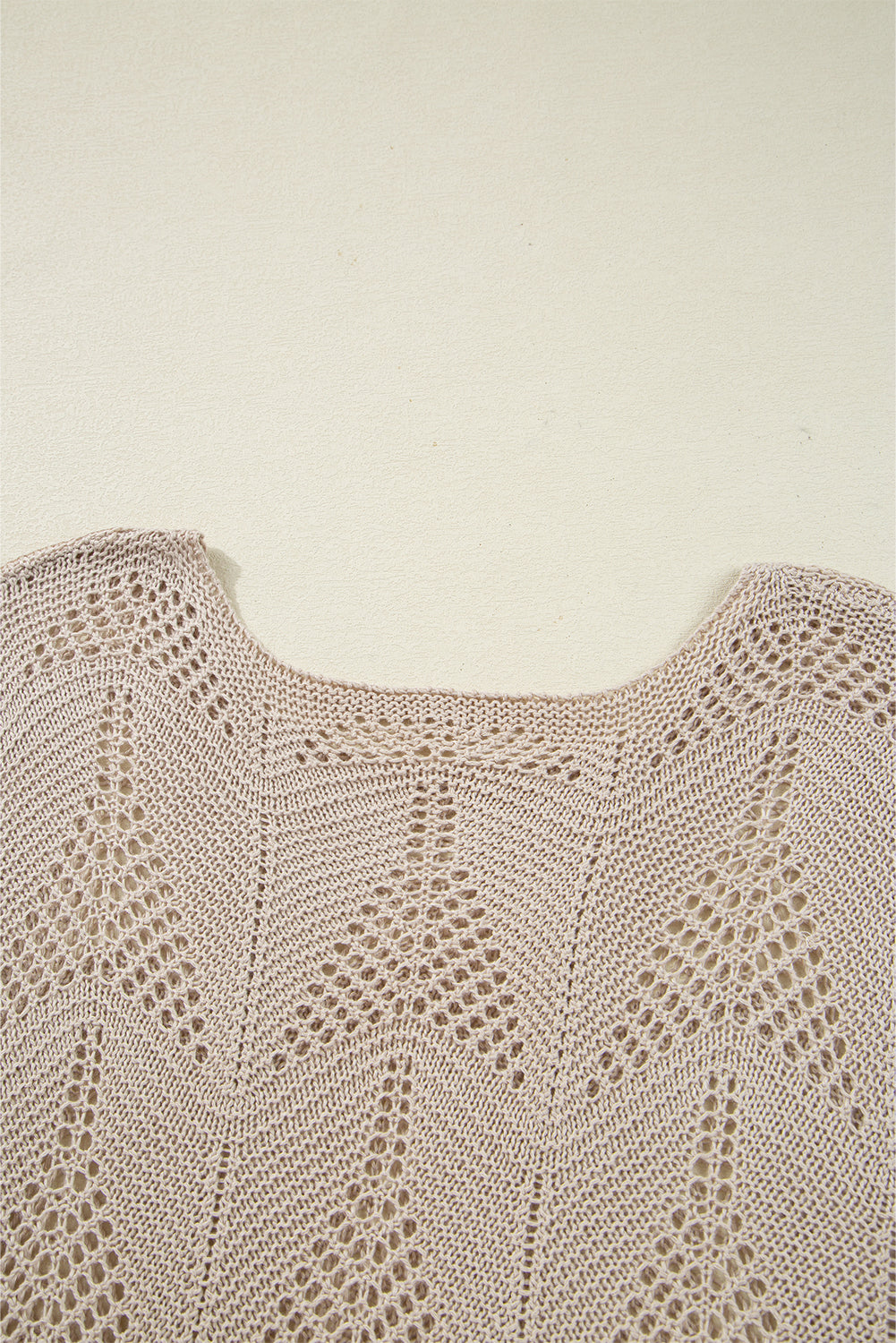 Seagrass Hollow Out Knit 7/8 Sleeve Casual Sweater
