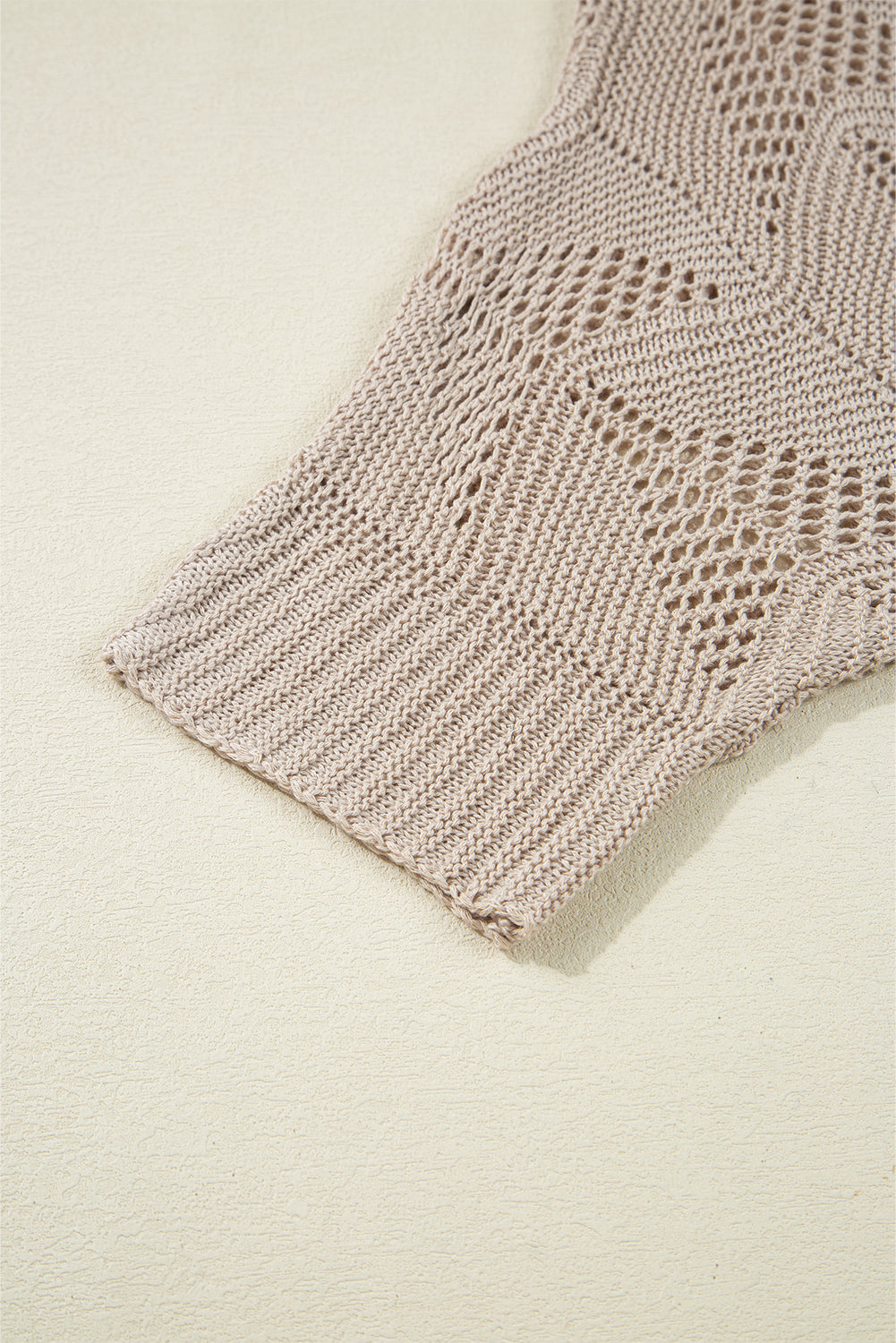 Seagrass Hollow Out Knit 7/8 Sleeve Casual Sweater