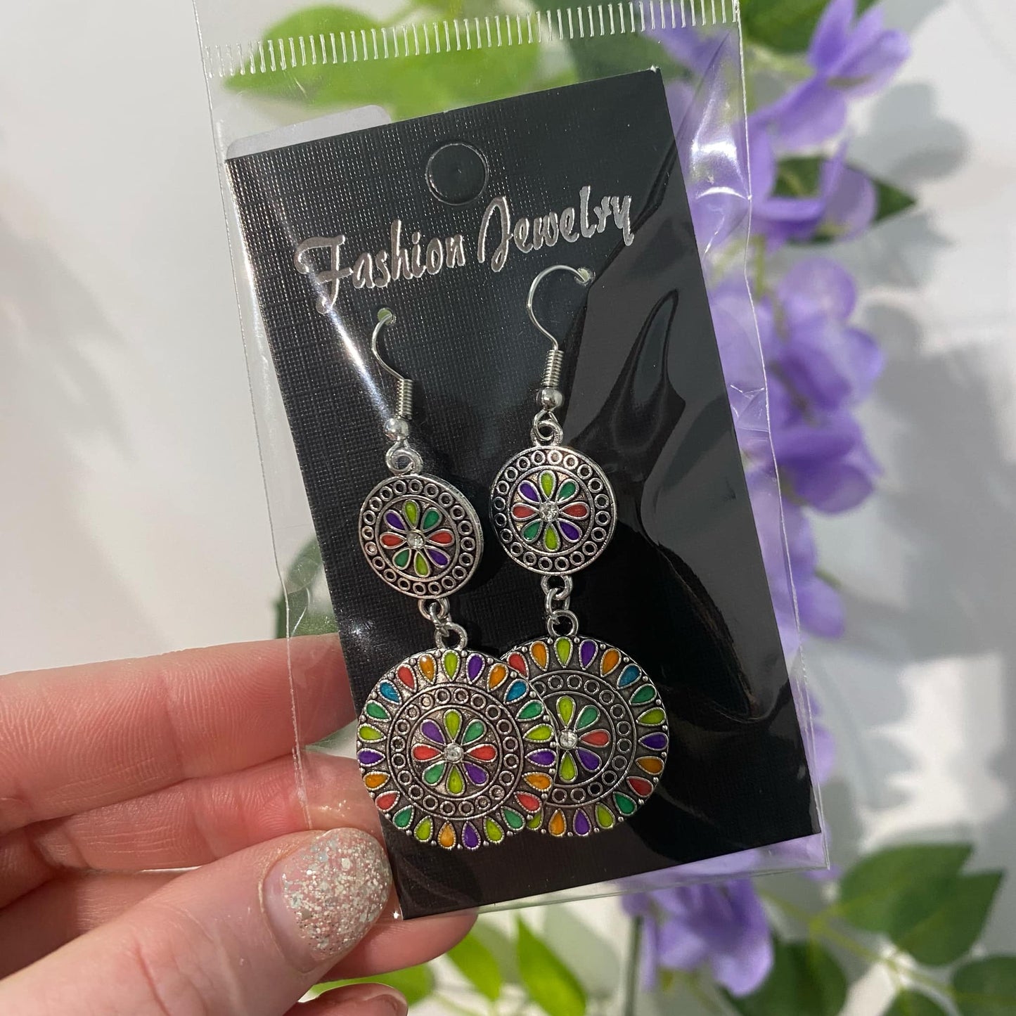 HOG - Multi Colour Circle Drop Earrings