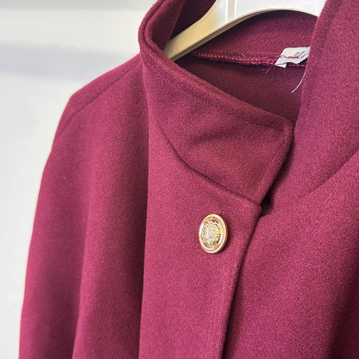 1876 - Gold Button Longer Length Cape with Adjustable Belt