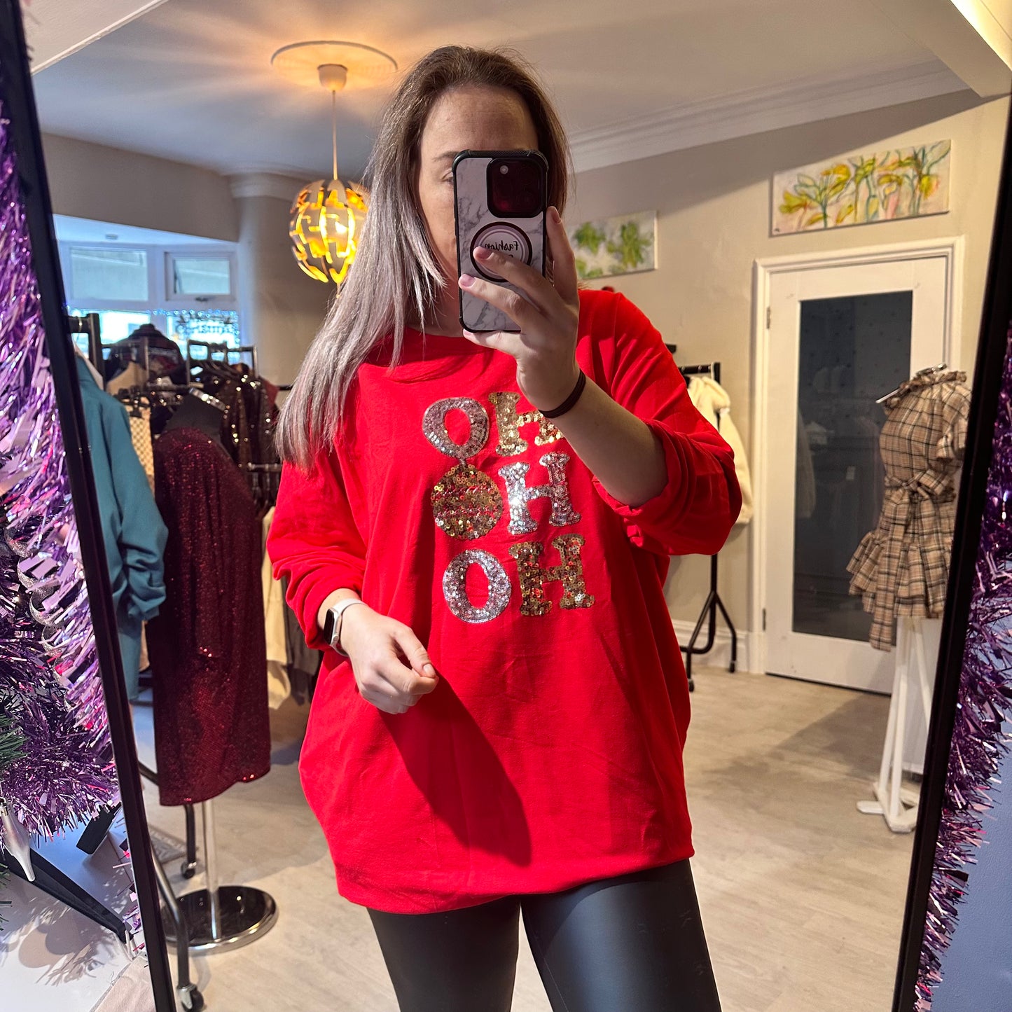 1510 - HO HO HO SEQUIN TOP