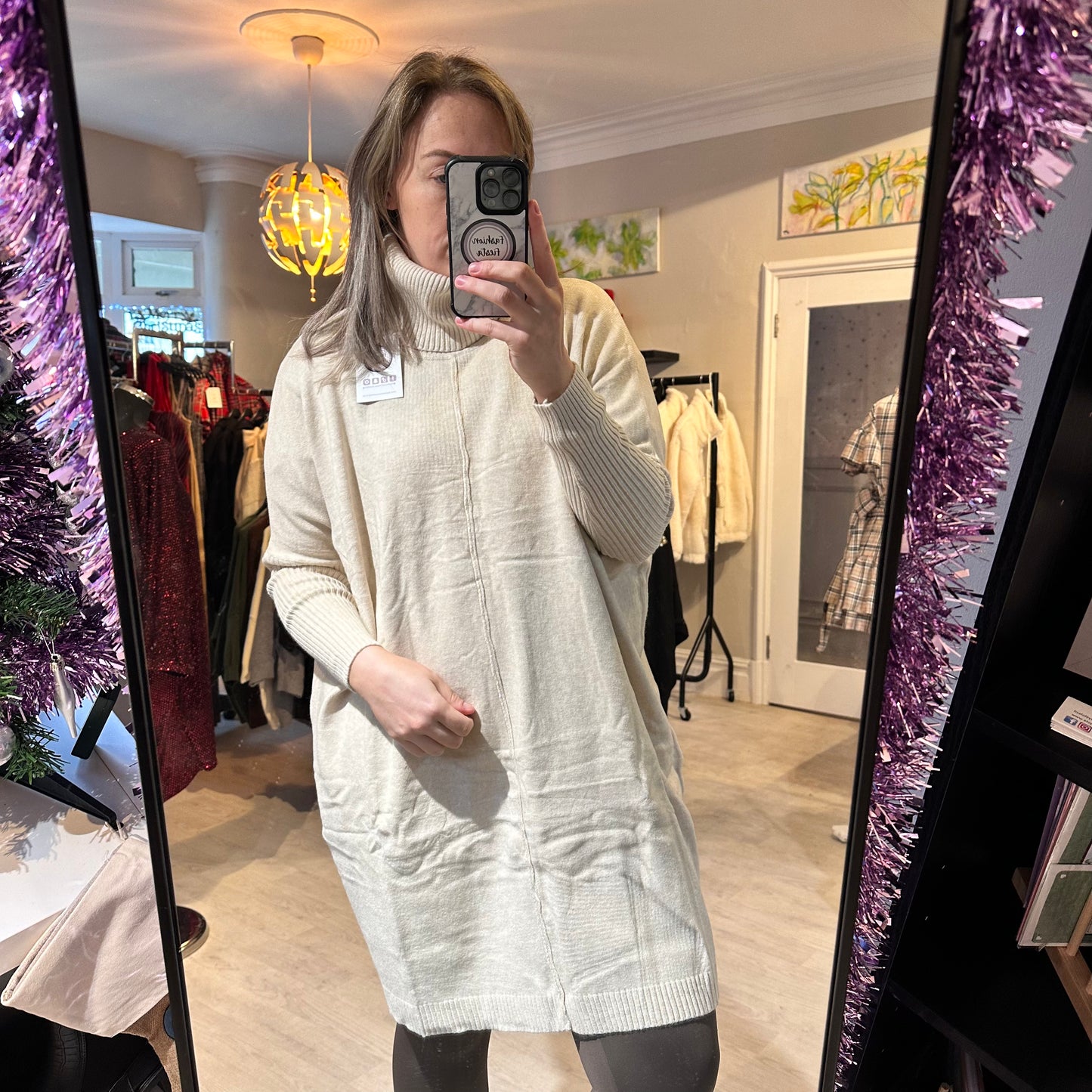 1511 - RIBBED SLEEVE CHUNKY HIGH NECK JUMPER