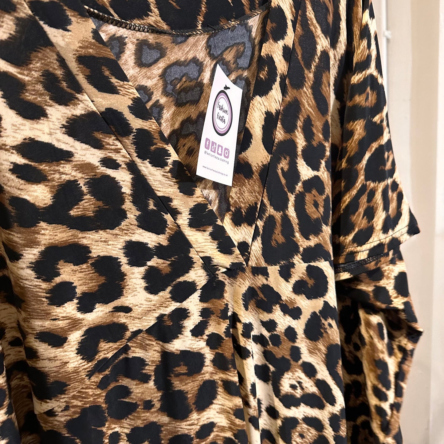1687 - Animal Print VNeck Midi Dress