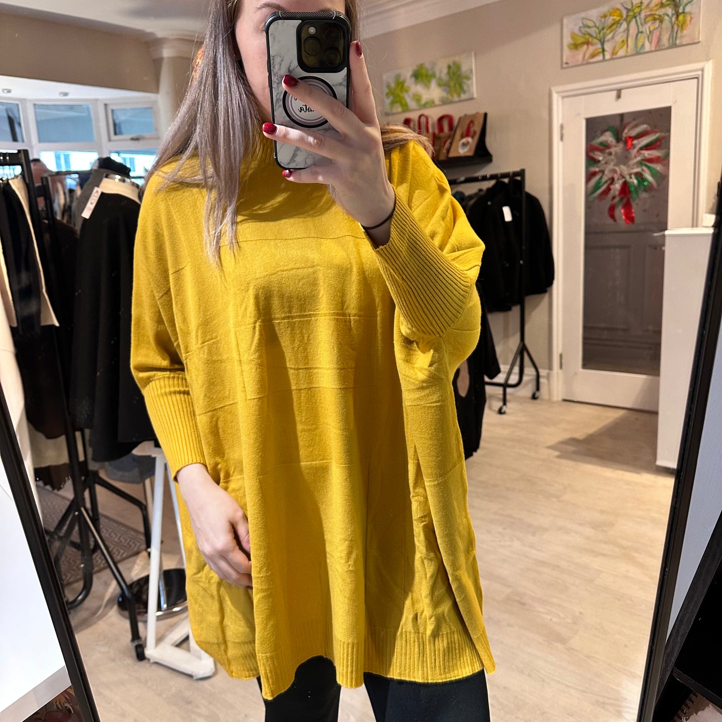 1460 - HIGH NECK RIBBED SLEEVE PATTERN JUMPER