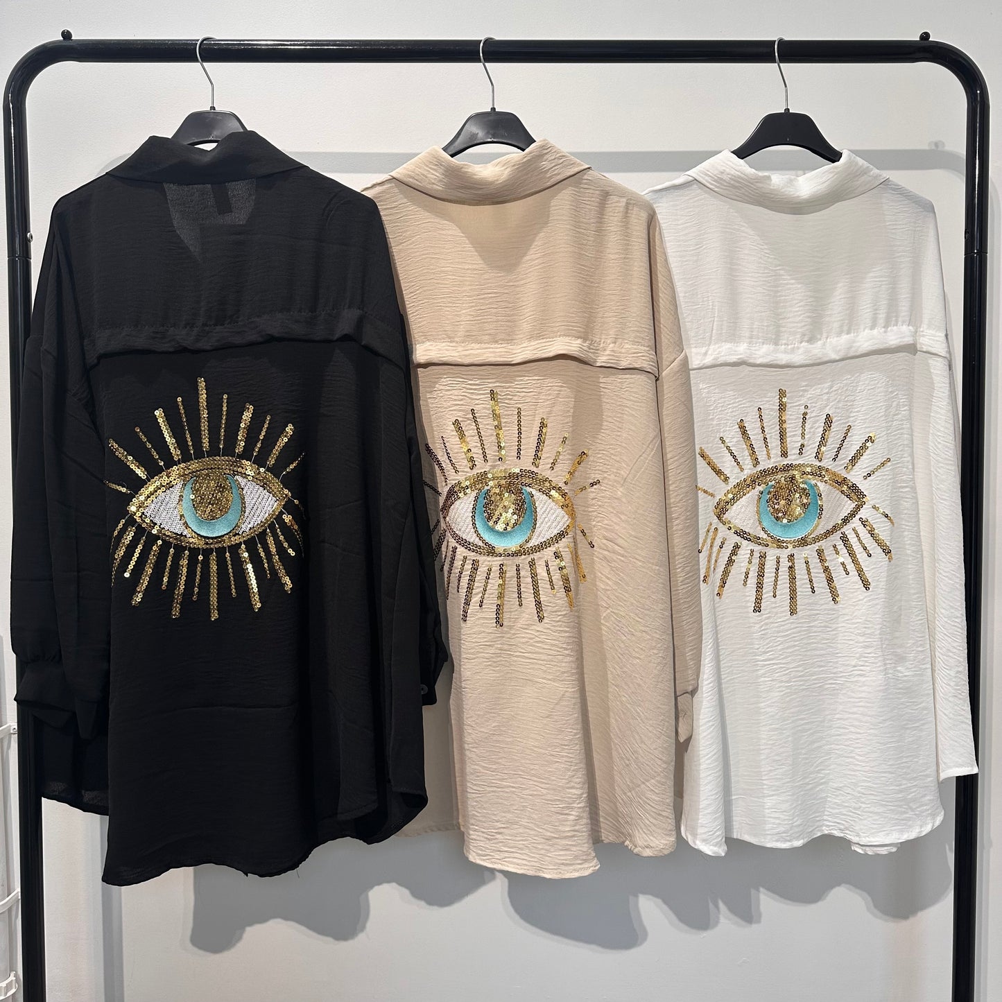 1599 - Oversized Sequin Eye Shirt