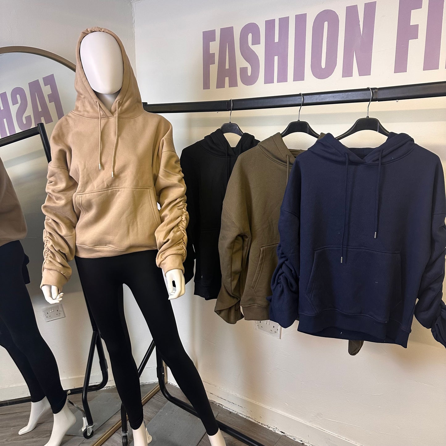 1903 - Ruched Sleeve Hoodie