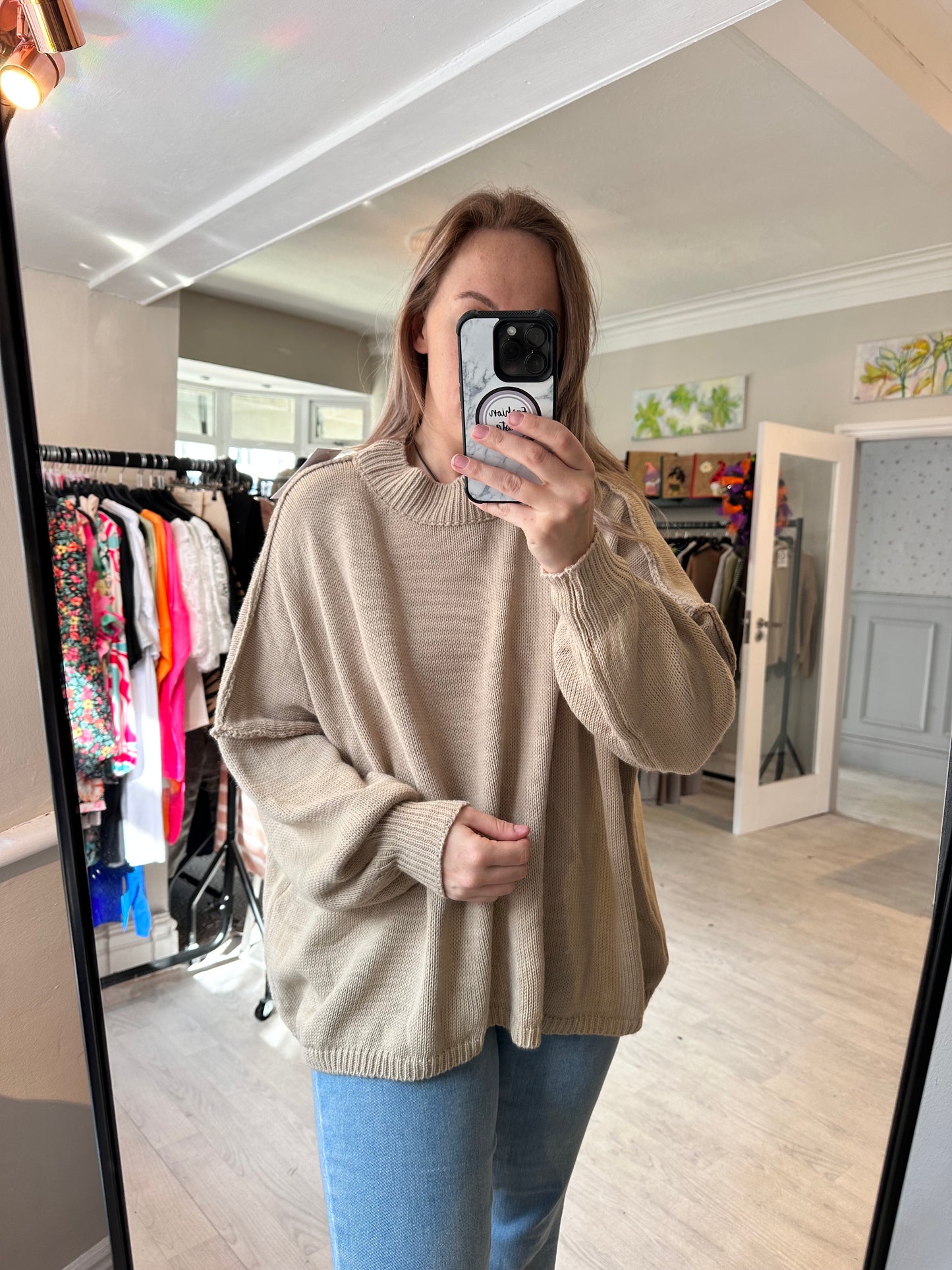 1413 - PUFF SLEEVE KNITTED JUMPER