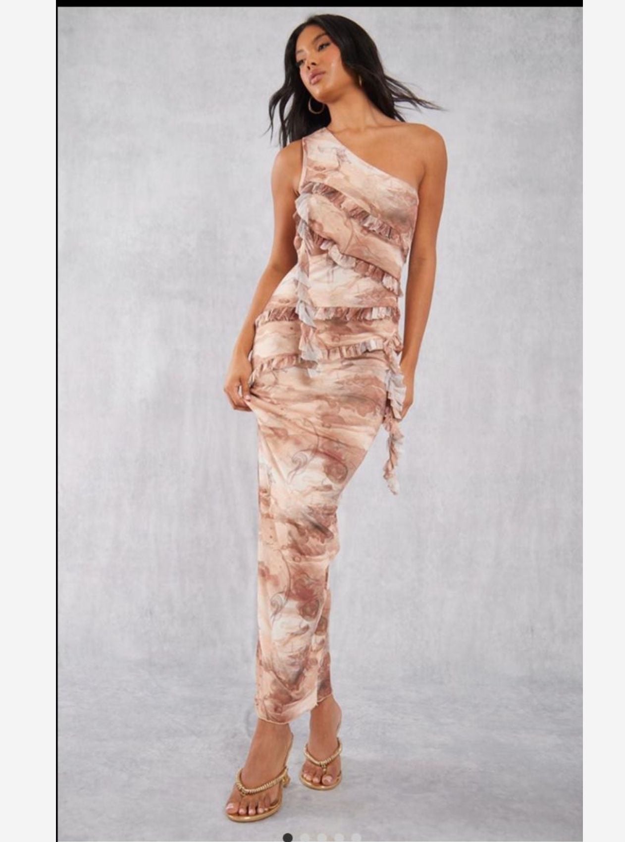 B1033 - PLT Abstract Frill Dress