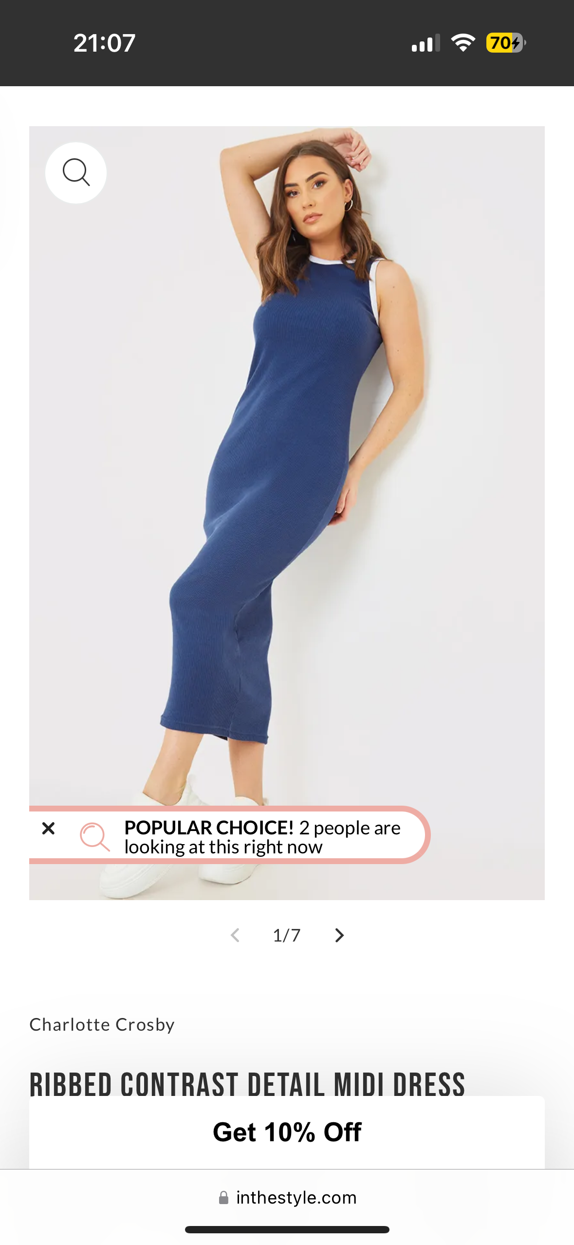 B1005 - ITS - Navy Ribbed Midi Dress