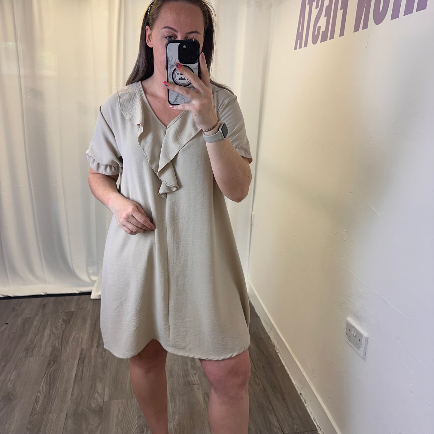 1721 - Frill Front Ruffle Dress