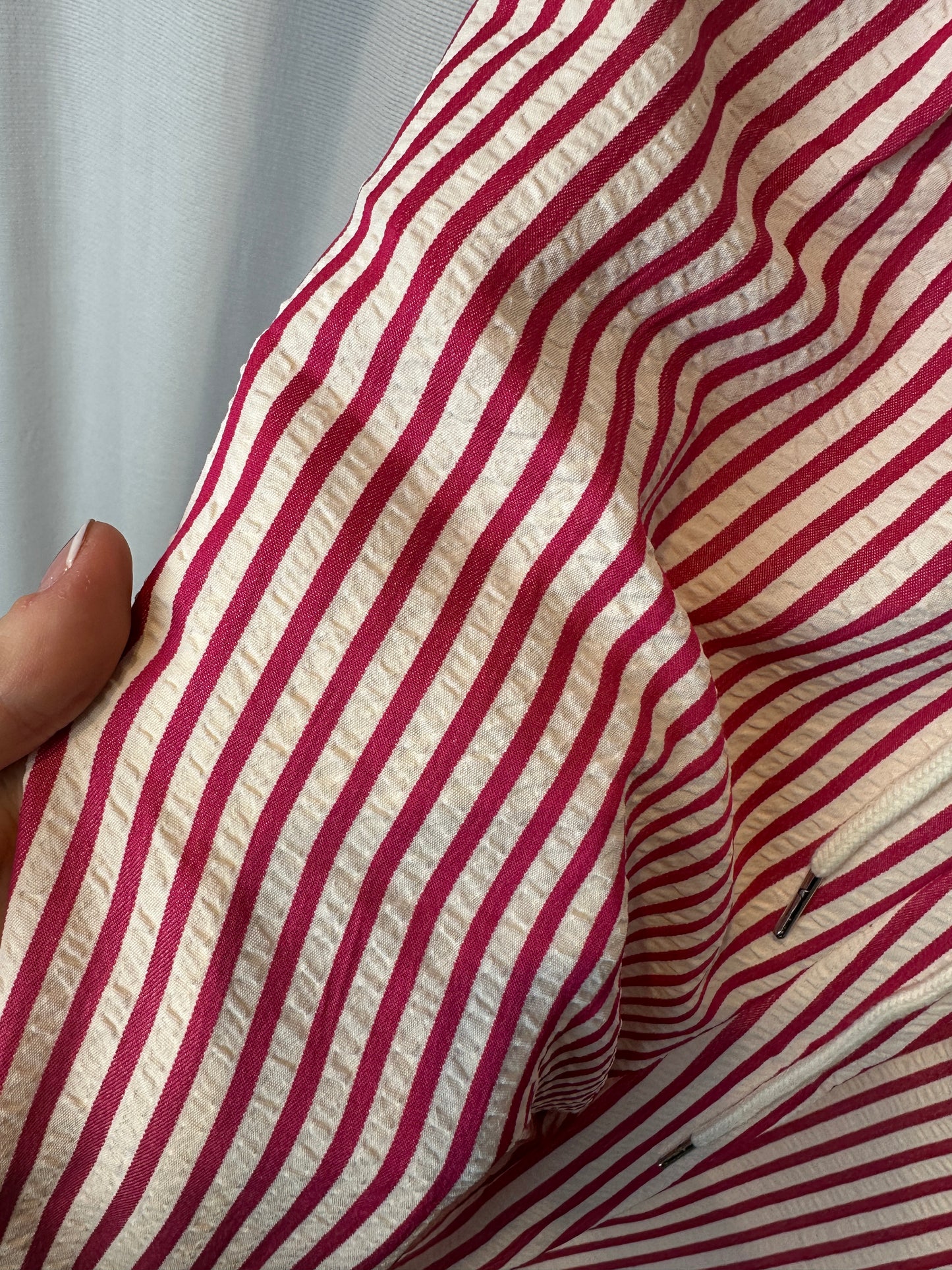 Striped Cotton Wide Leg Pants