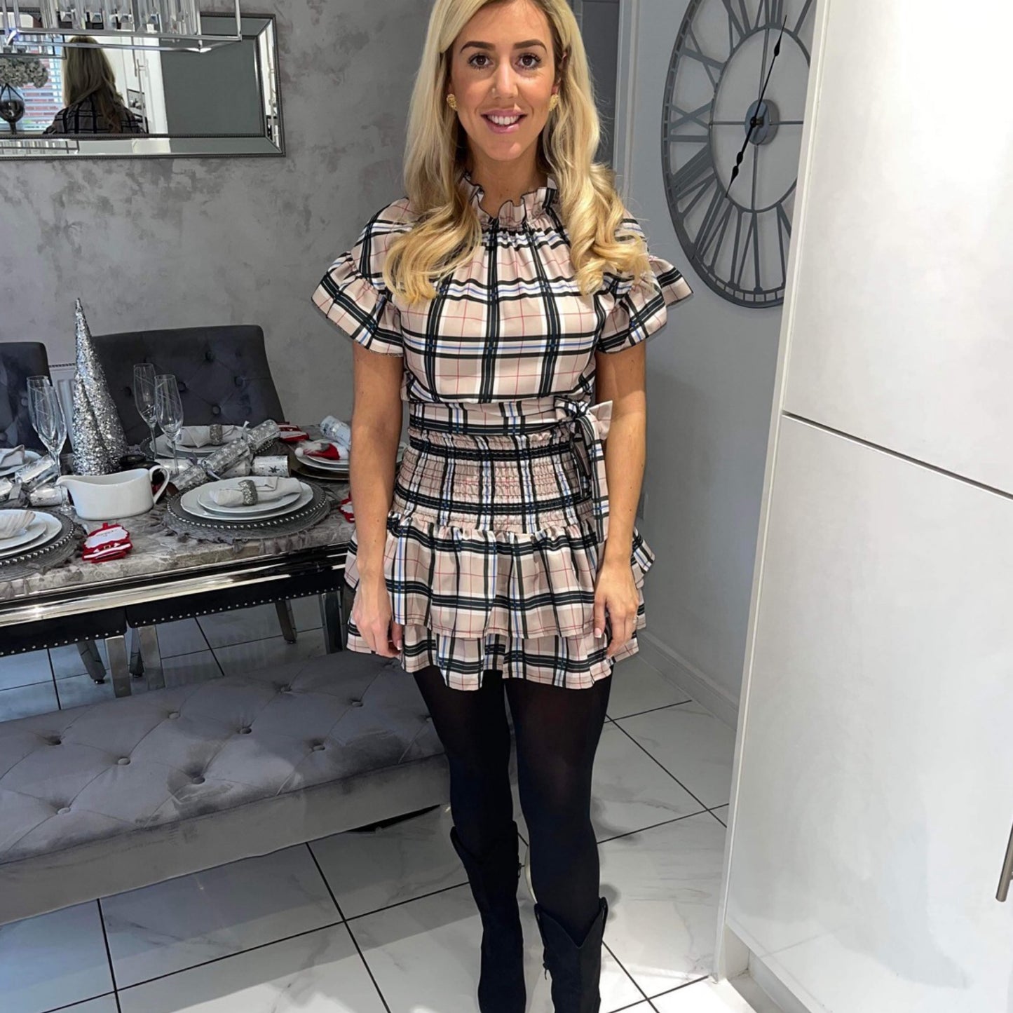 1507 - TARTAN PRINT 3PC SET