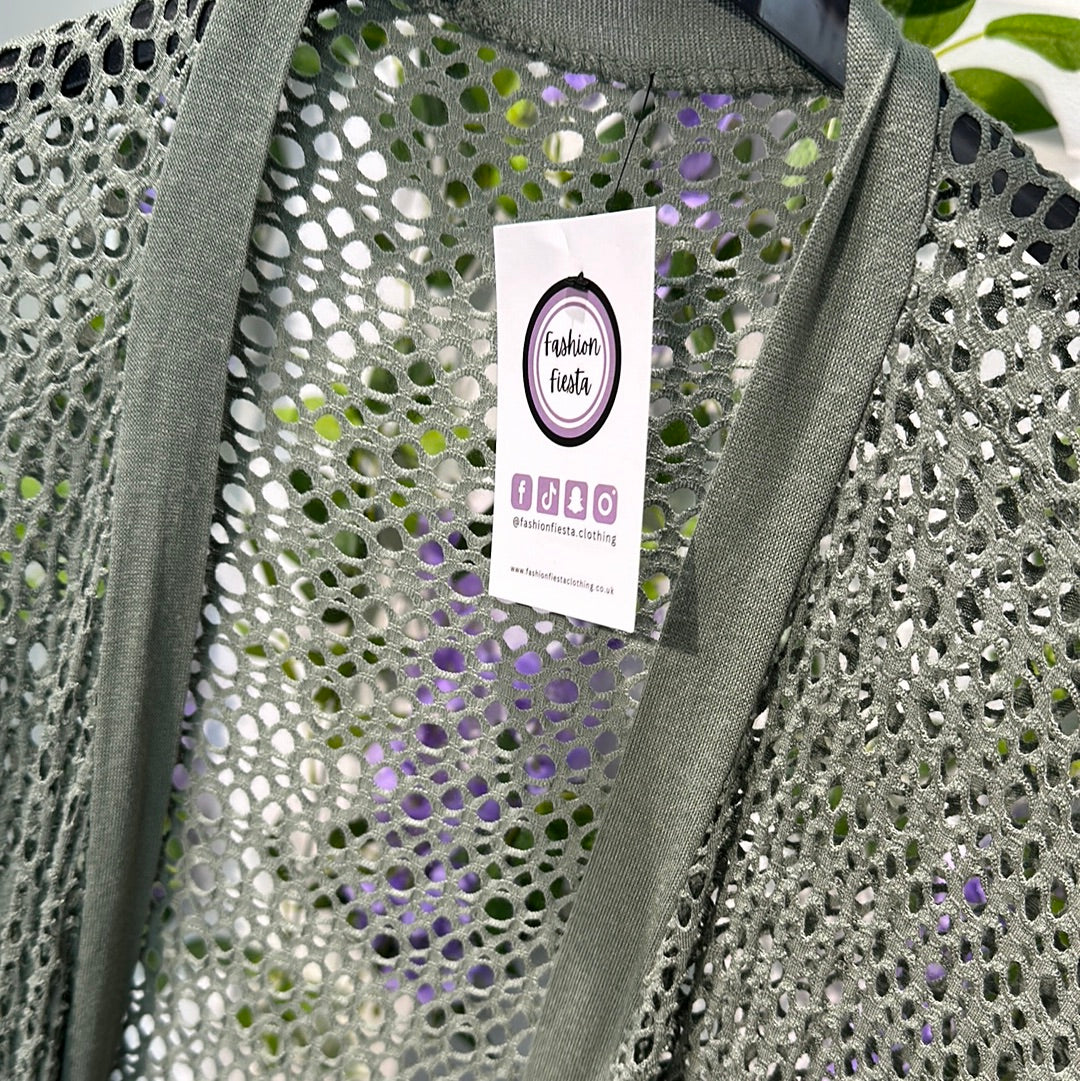1679 - Lightweight Fishnet Cardigan