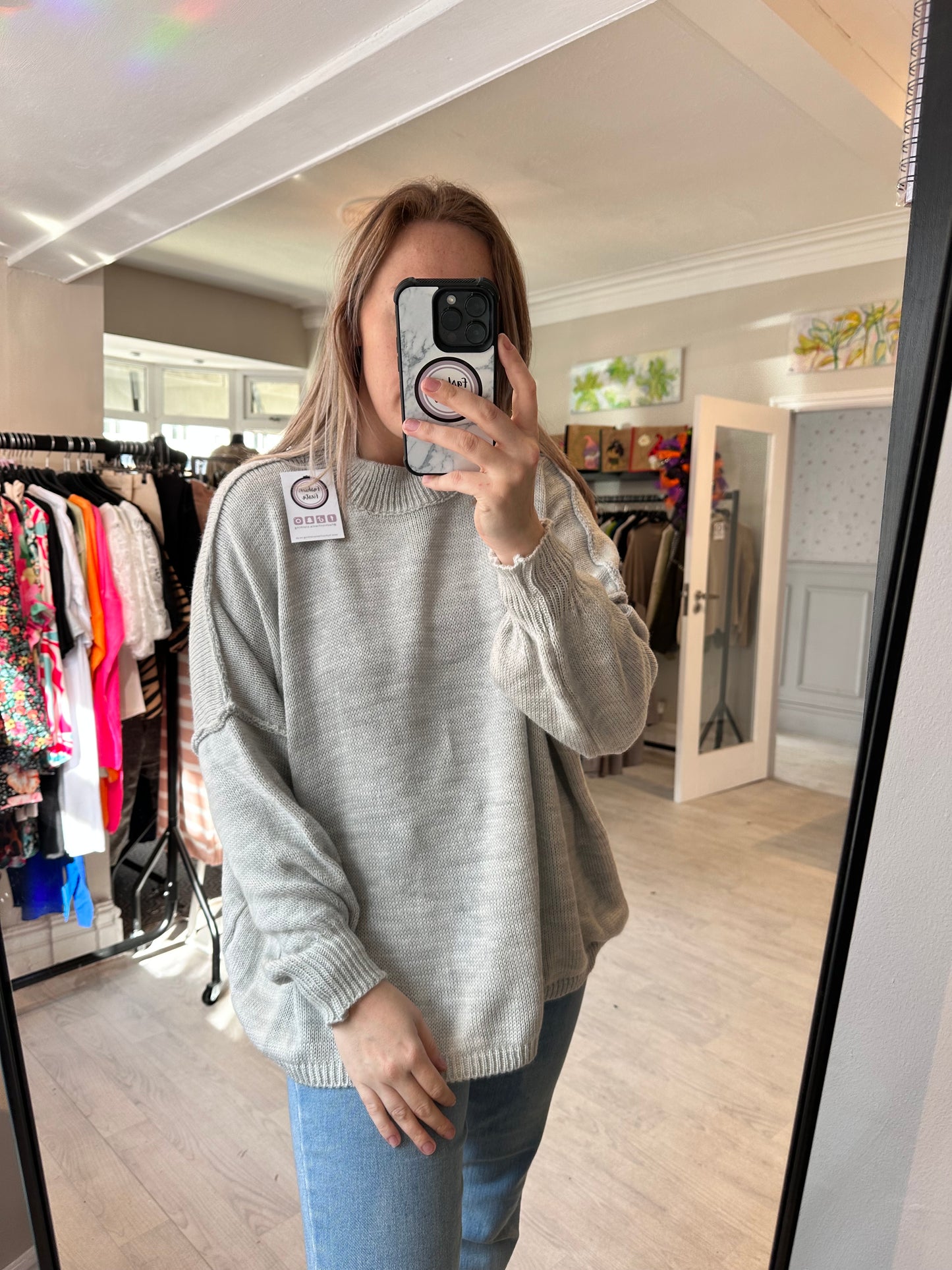 1413 - PUFF SLEEVE KNITTED JUMPER