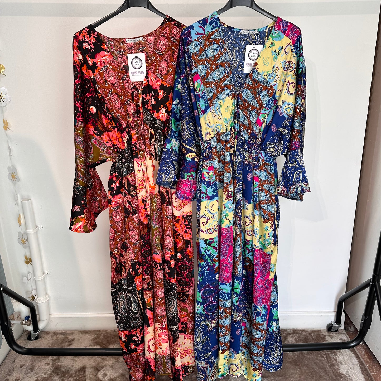 1624 - Maxi Boho Dress with 3/4 Sleeves
