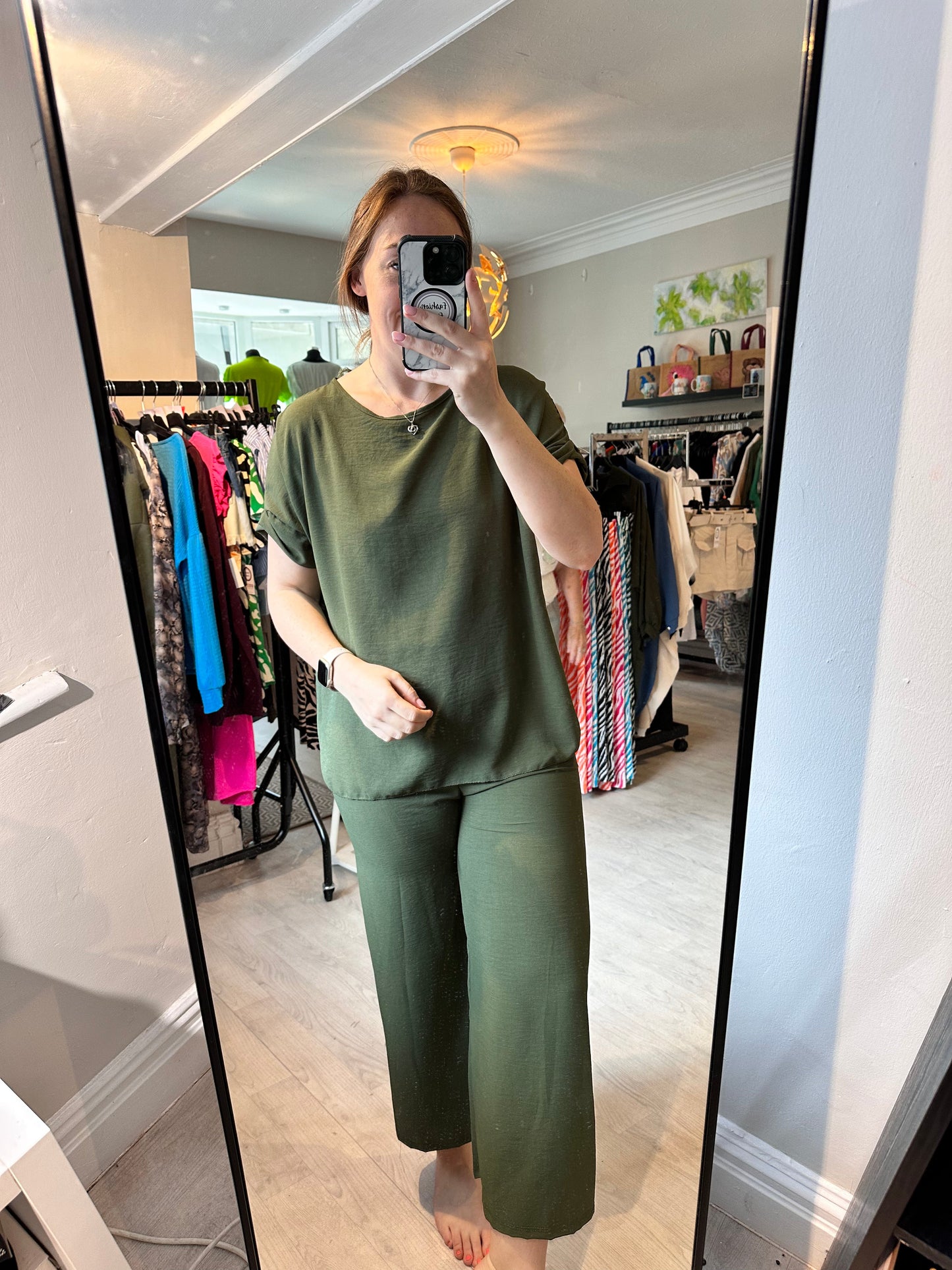 1340 - BUTTON SLEEVE LOUNGEWEAR SET (2 COLOURS)