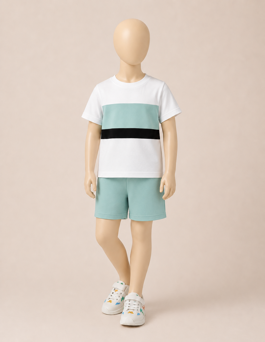 Colour Block Shorts Set