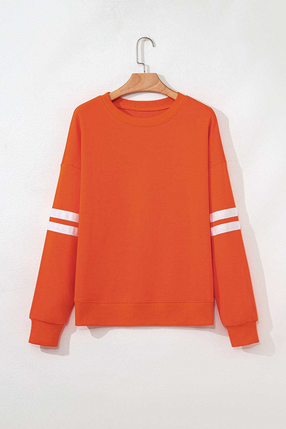 Black Varsity Striped Detail Drop Shoulder Oversized Sweatshirt