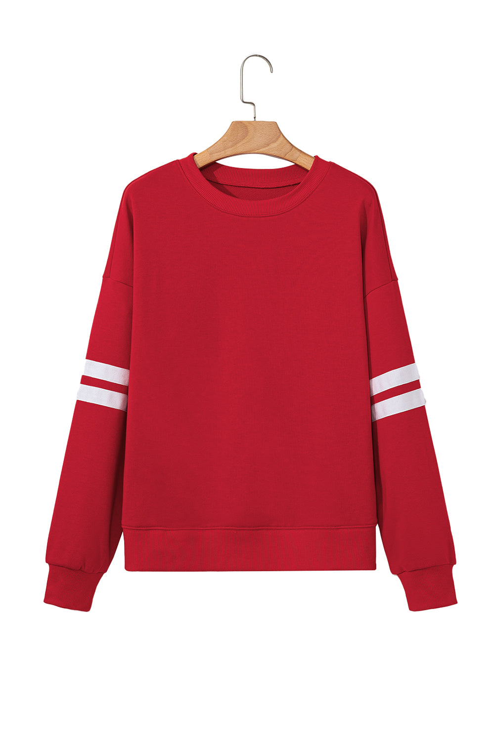 Black Varsity Striped Detail Drop Shoulder Oversized Sweatshirt