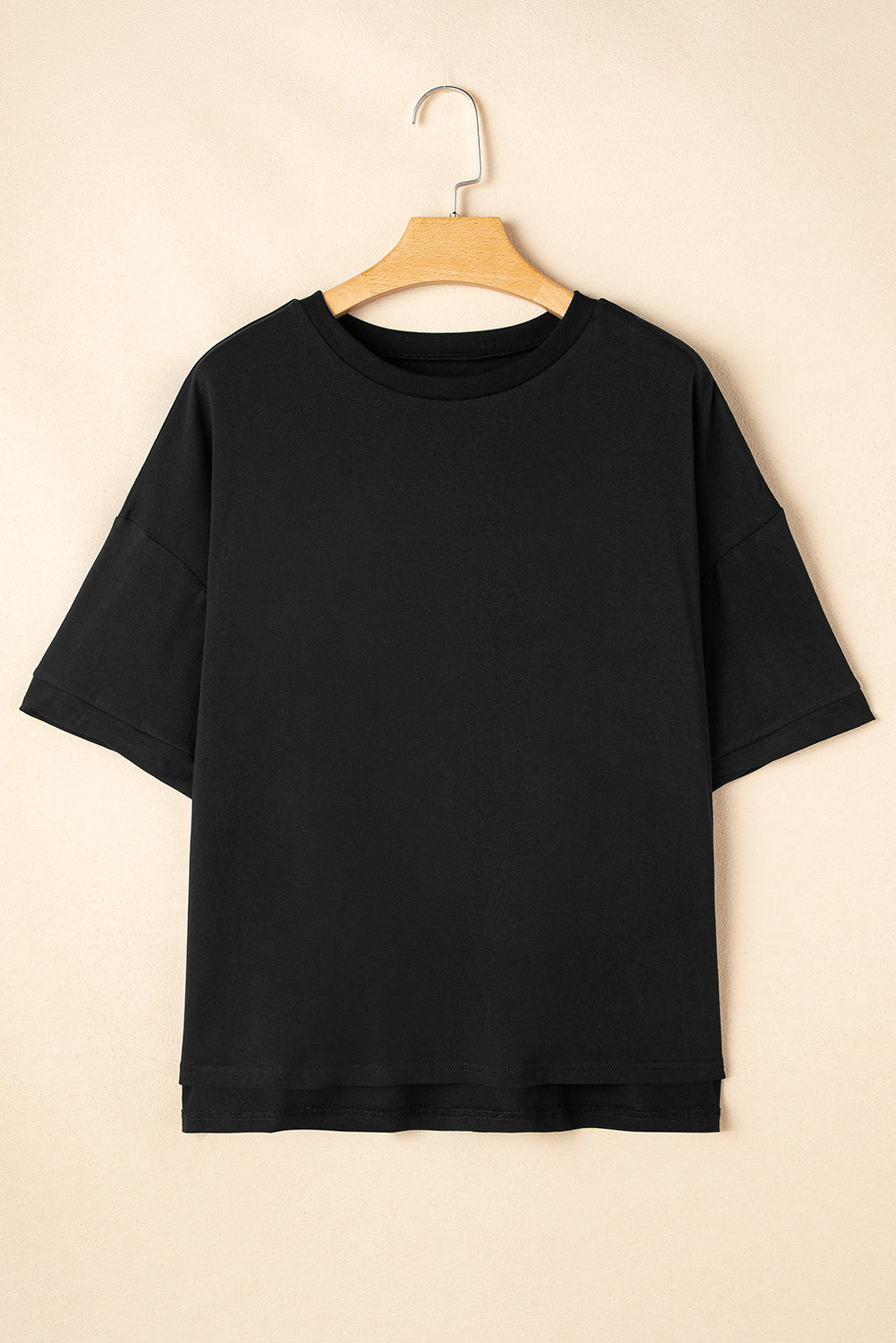 Myosotis Loose Half Sleeve Hi Low Hem T Shirt